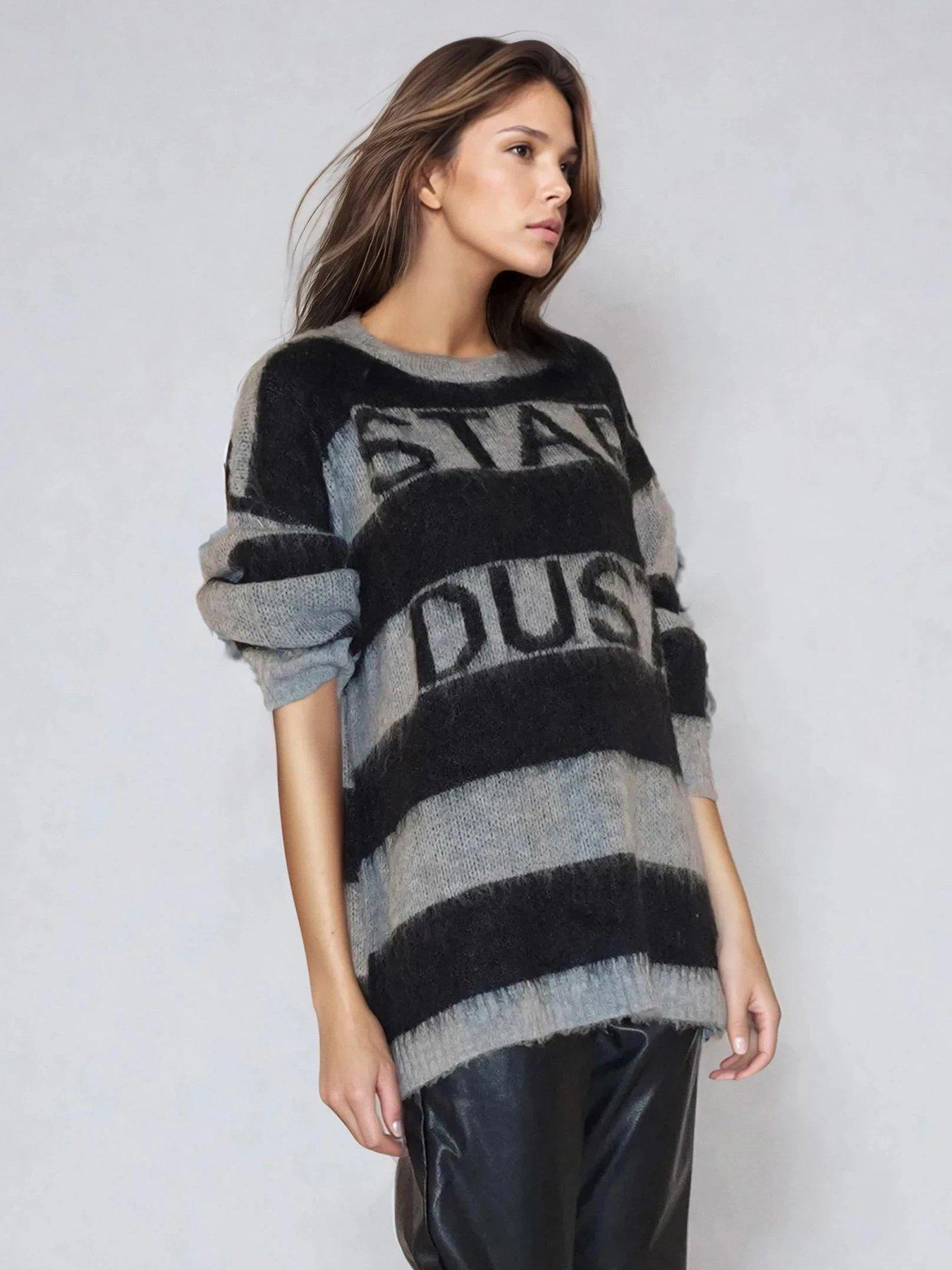  image of religion-nancy-stripe-star-dust-jumper-black