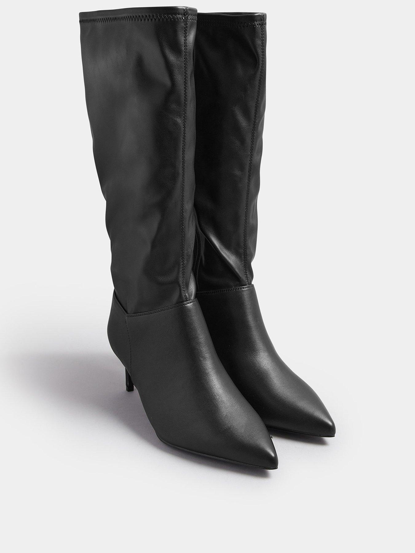 Image 2 of 4 of Yours Extra Wide Fit Point Knee Heel - Black