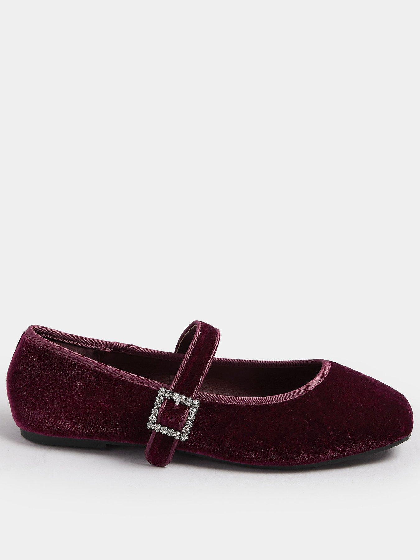 Yours Extra Wide Fit Buckle Mary Jane - Dark Red
