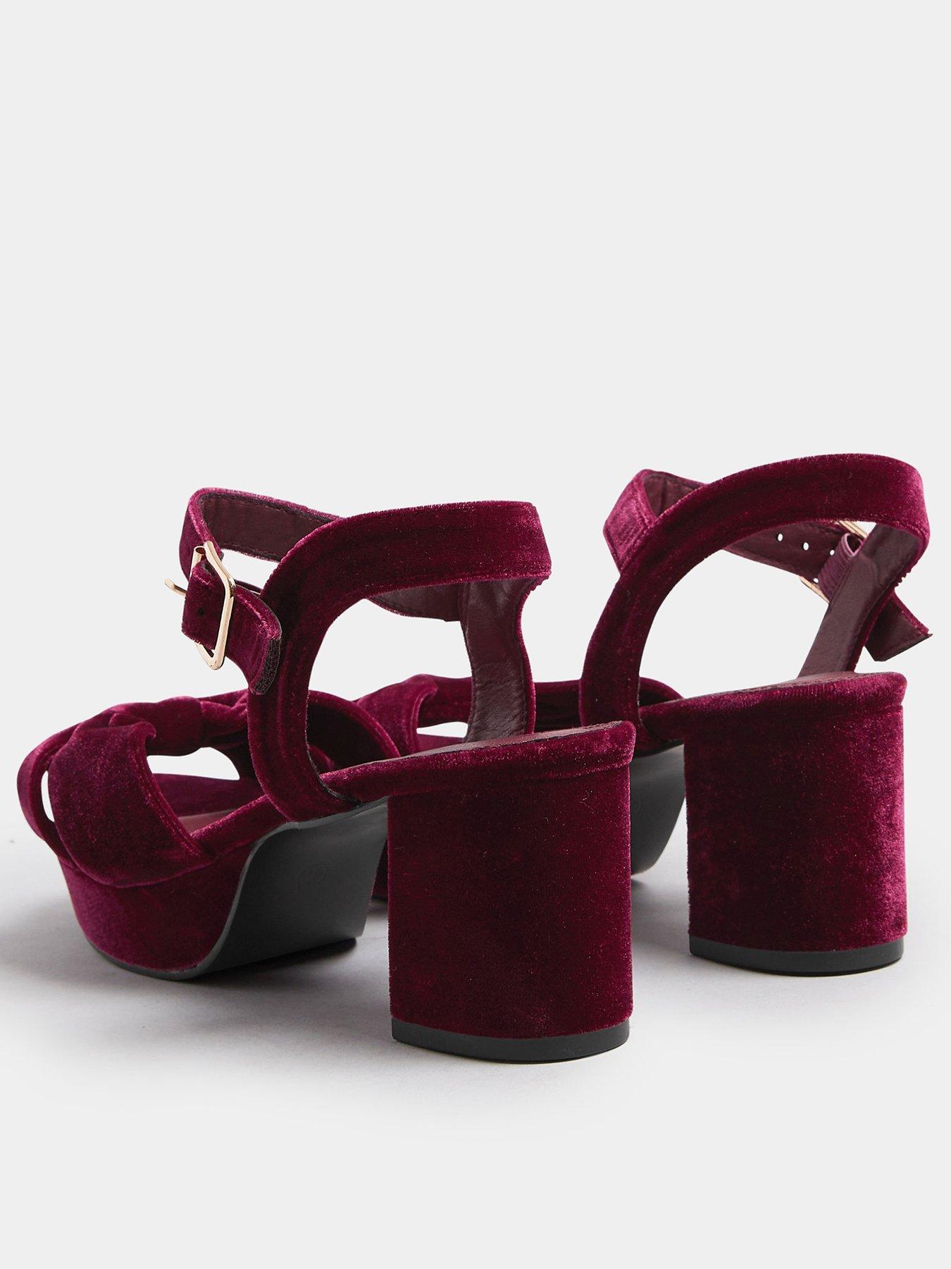 Image 3 of 4 of Yours Extra Wide Fit Chunky Platform Sandal - Red