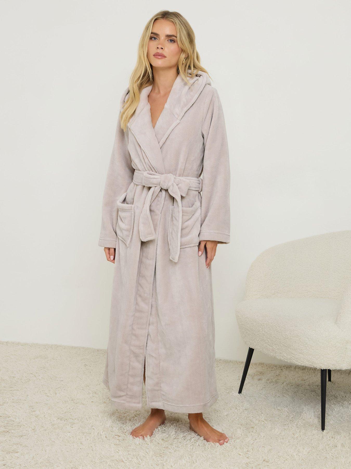  image of pixiegirl-petite-cotton-touch-hood-maxi-robe-natural