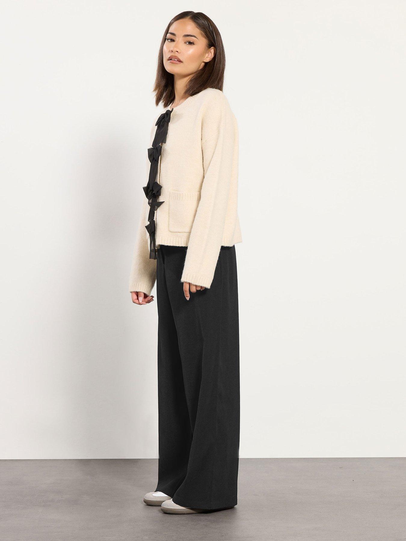 Image 2 of 4 of PixieGirl Petite Tab Wide Leg Trouser