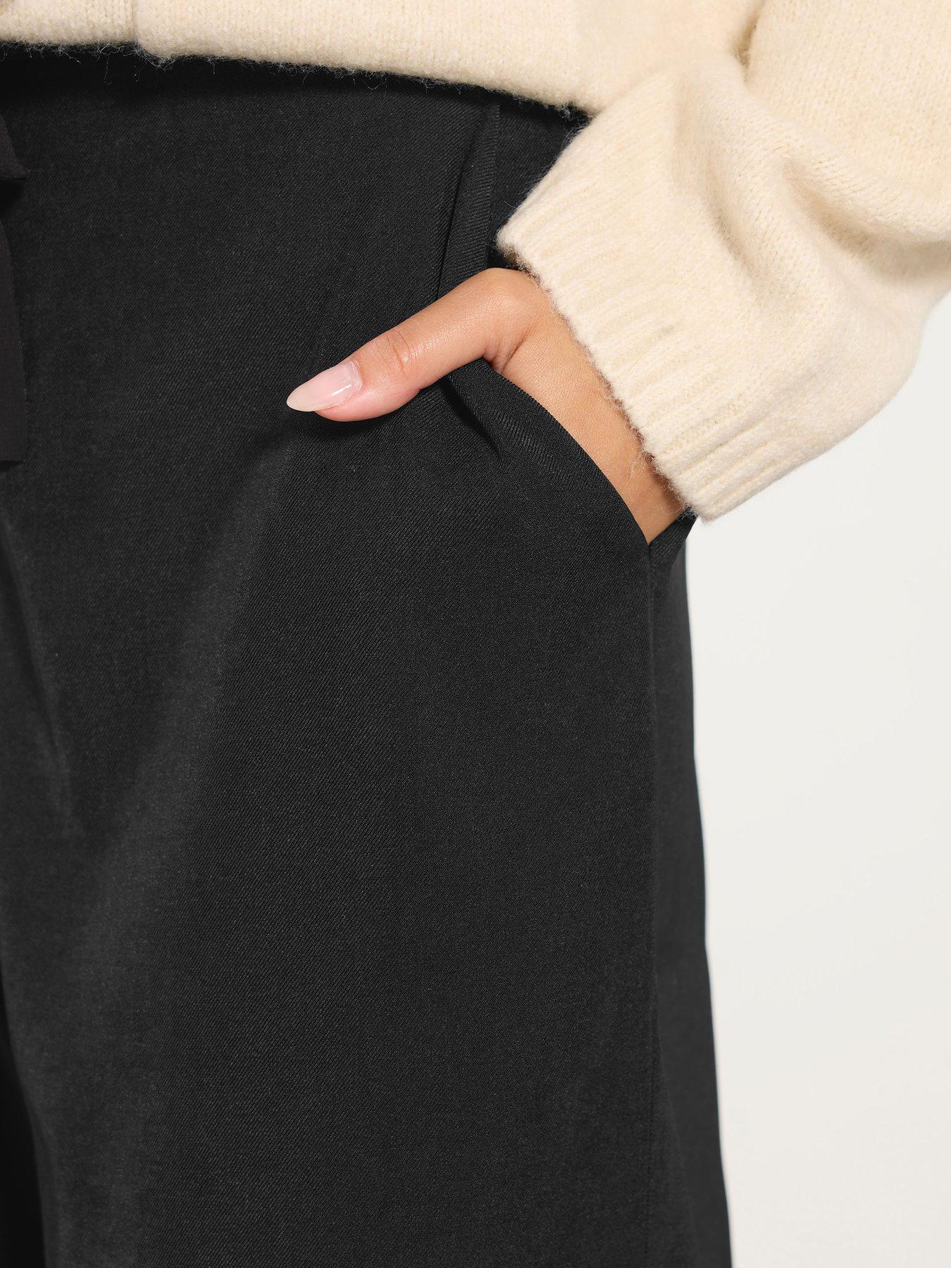  image of pixiegirl-petite-tab-wide-leg-trouser-black