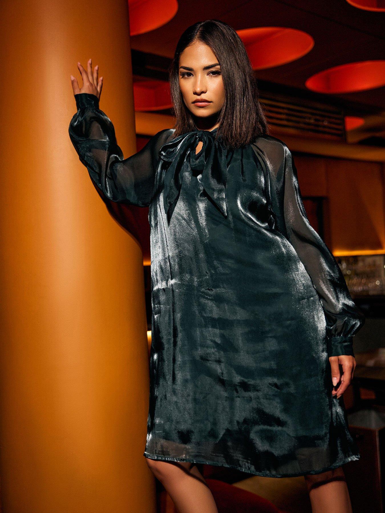 pixiegirl-petite-bow-mini-dress-green