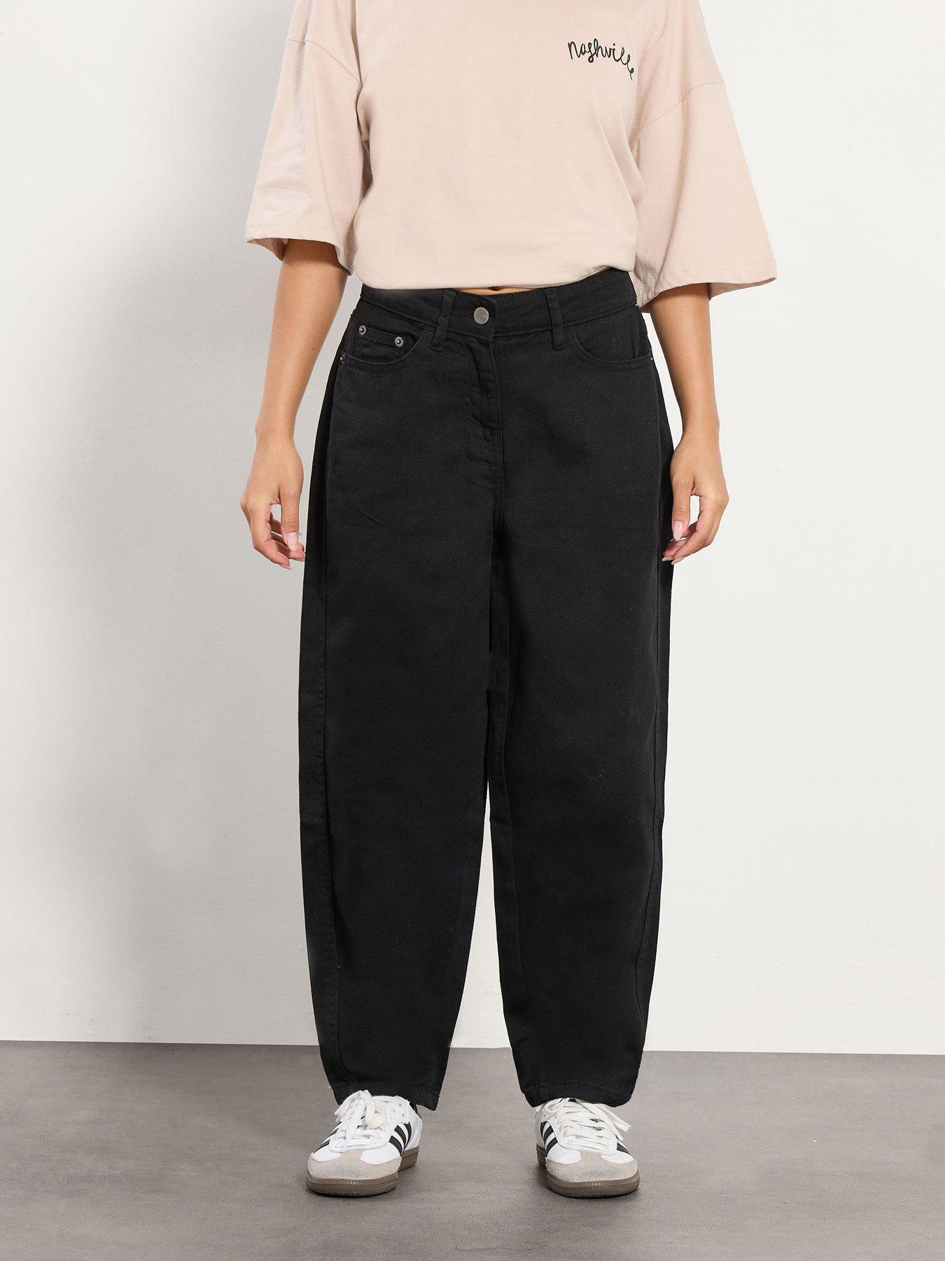 undefined Petite Barrel Leg Jean - Black