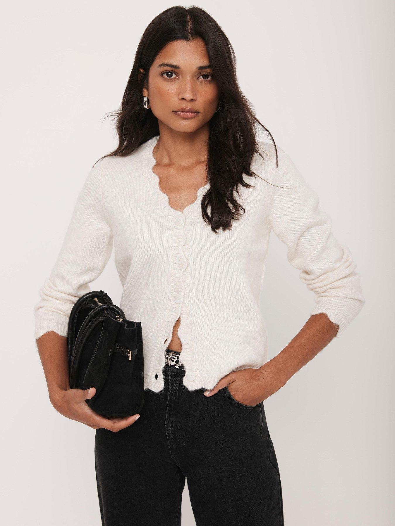  image of mint-velvet-cosy-scallop-cardigan-cream