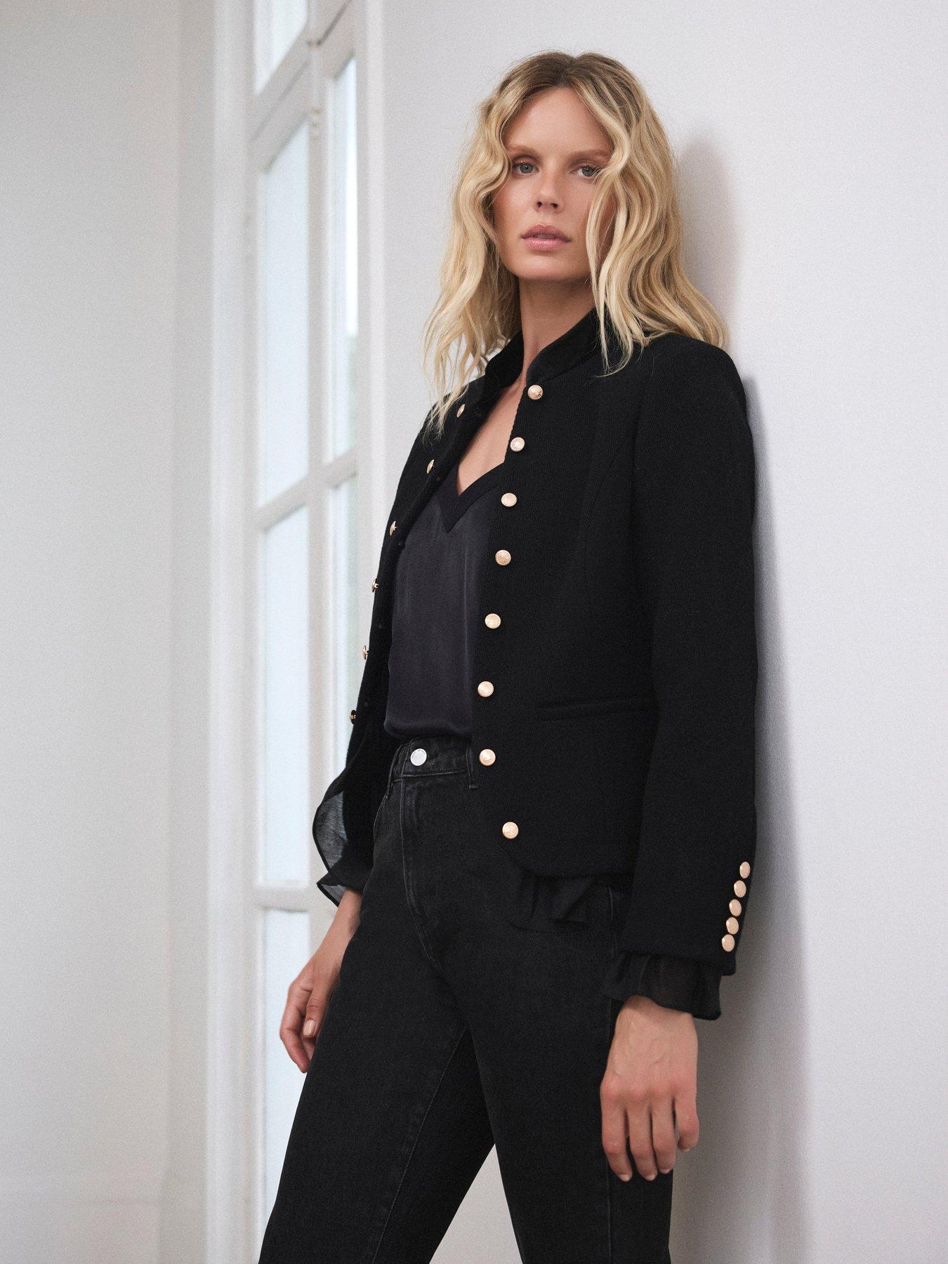 Image 2 of 6 of Mint Velvet Black Military Jacket