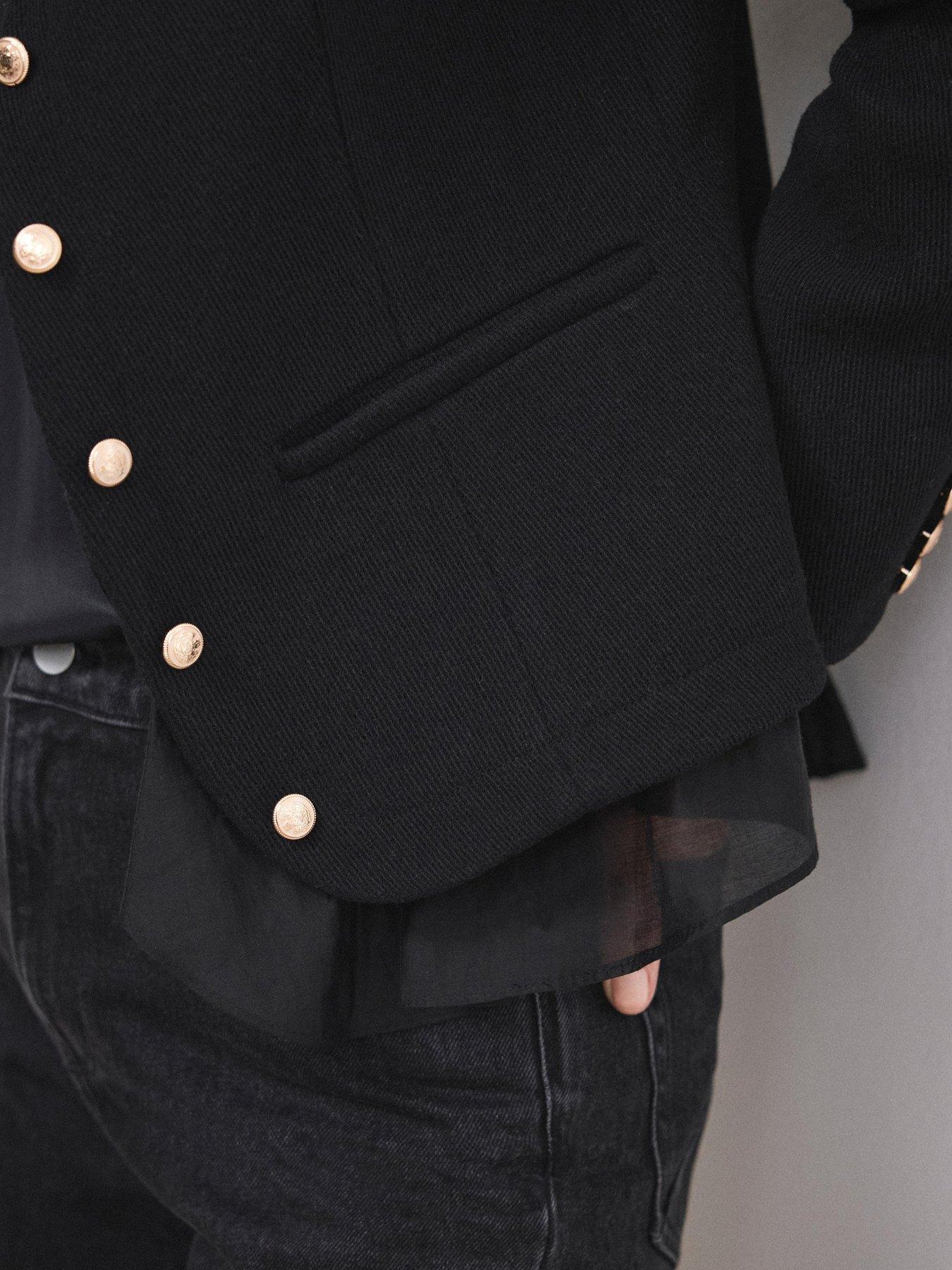 Image 4 of 6 of Mint Velvet Black Military Jacket