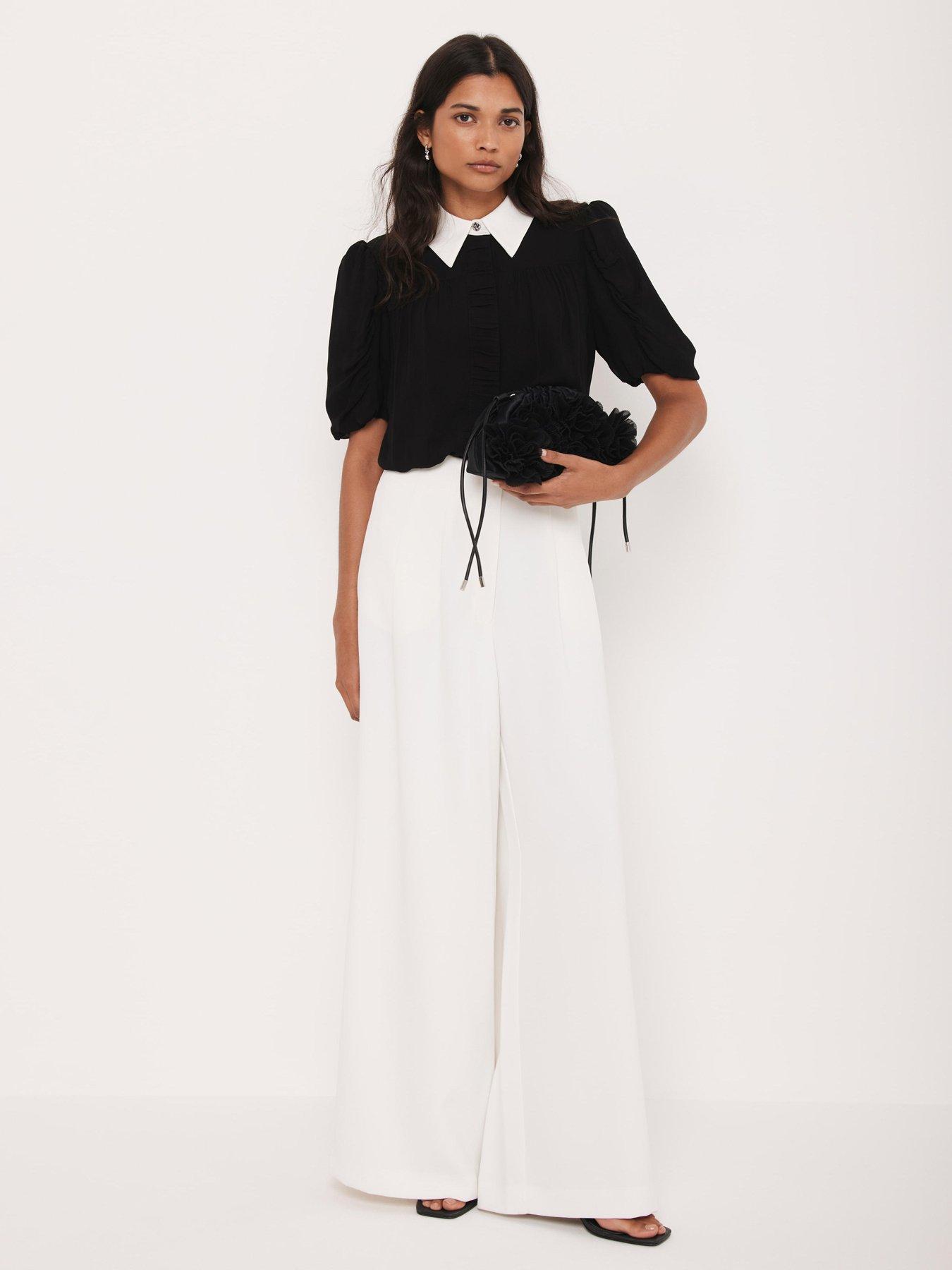 Image 3 of 6 of Mint Velvet Contrast Collar Shirt - Black