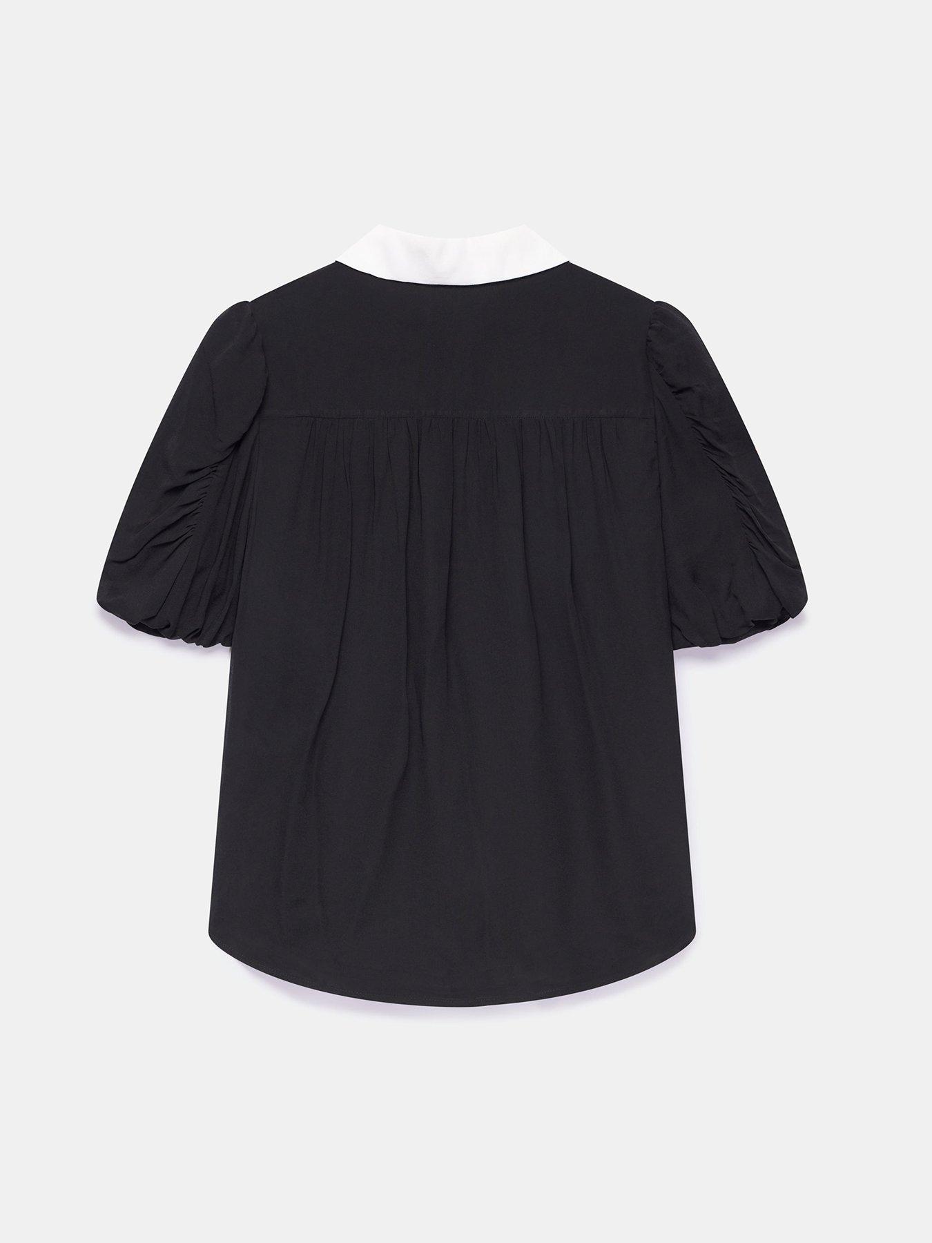 Image 6 of 6 of Mint Velvet Contrast Collar Shirt - Black