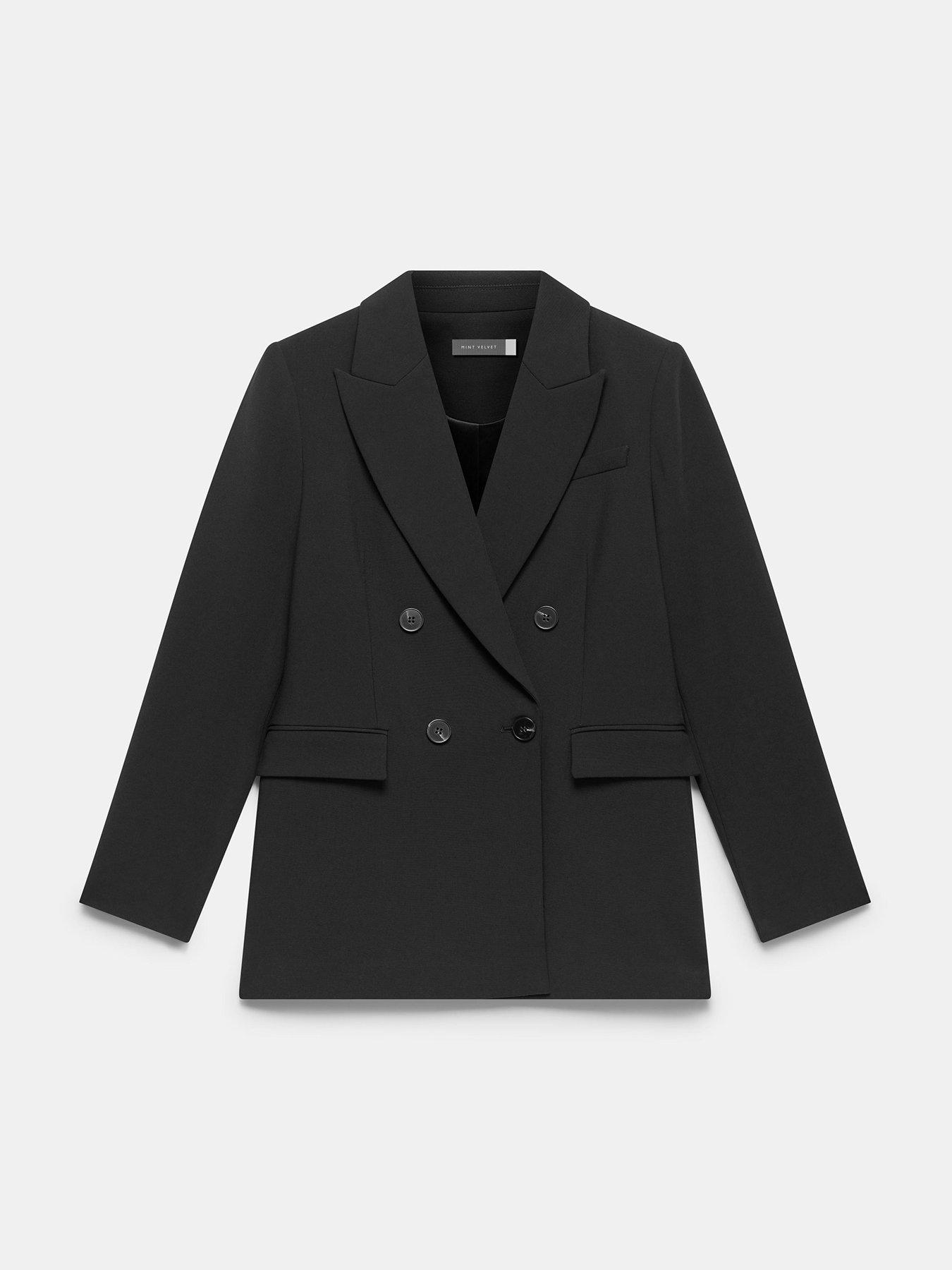 Image 5 of 6 of Mint Velvet Double Breasted Blazer - Black