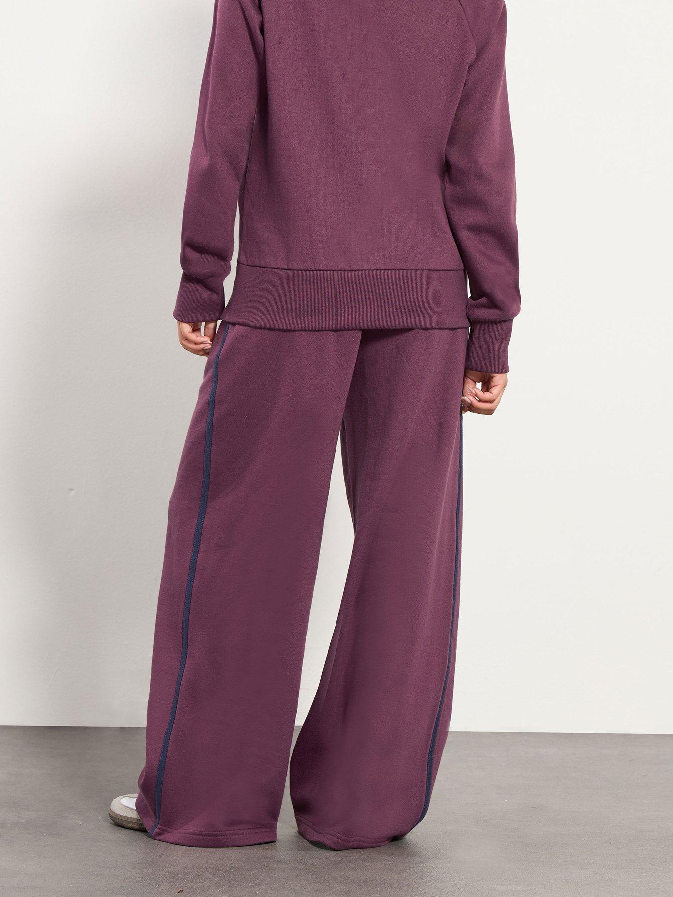  image of pixiegirl-petite-side-stripe-jogger-burgundy-red