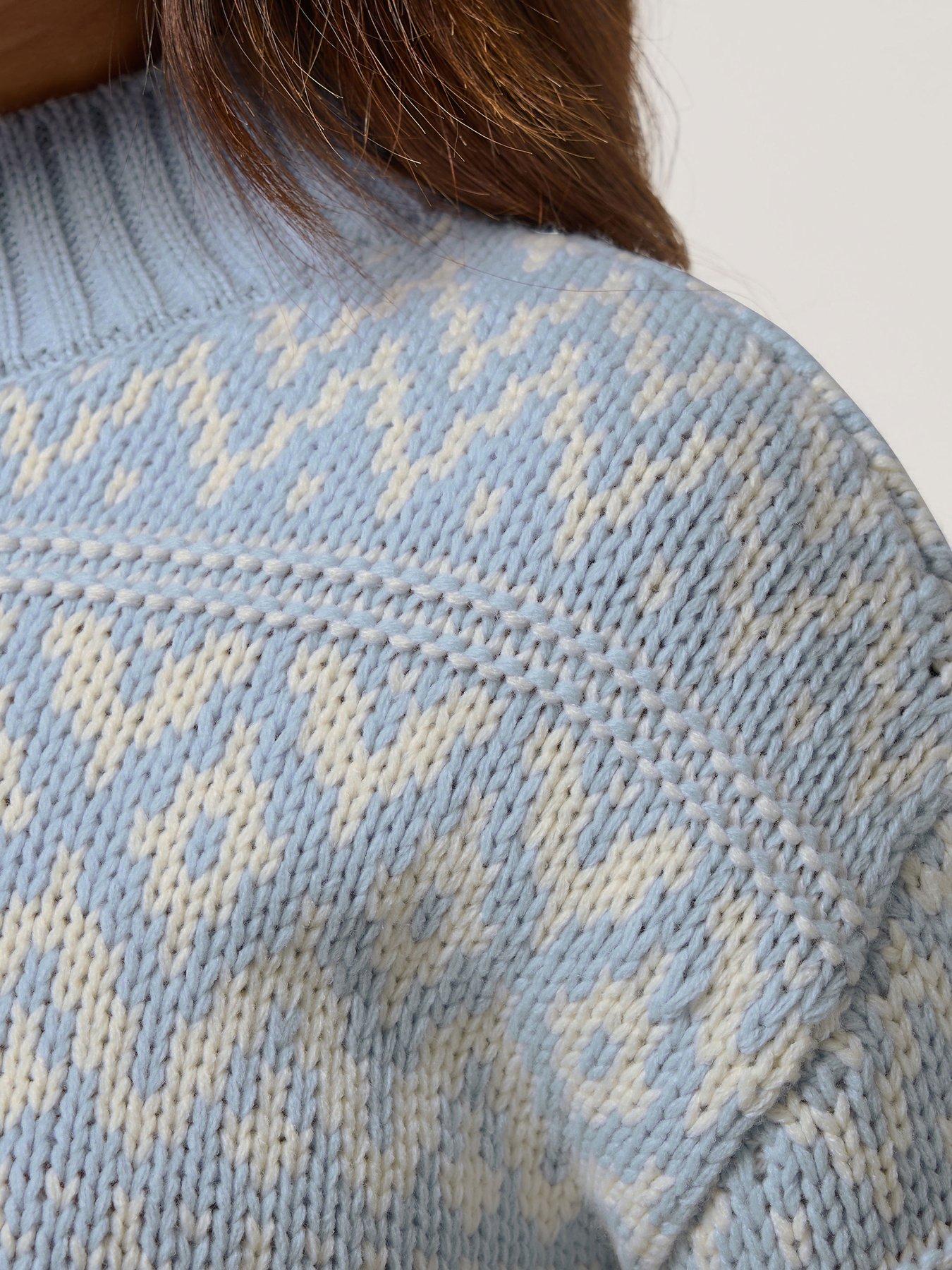  image of pixiegirl-petite-fairisle-jumper-blue