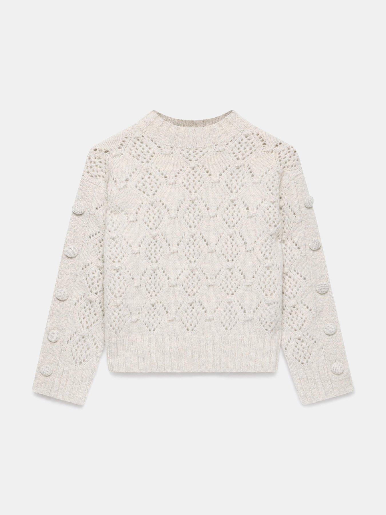 Image 5 of 6 of Mint Velvet Neutral Cable Button Jumper