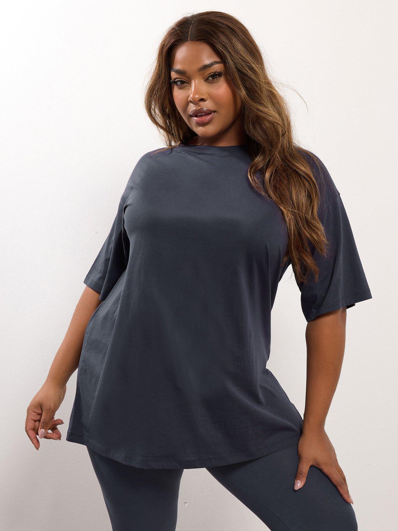 undefined Curve Relaxed Longline Tee - Grey