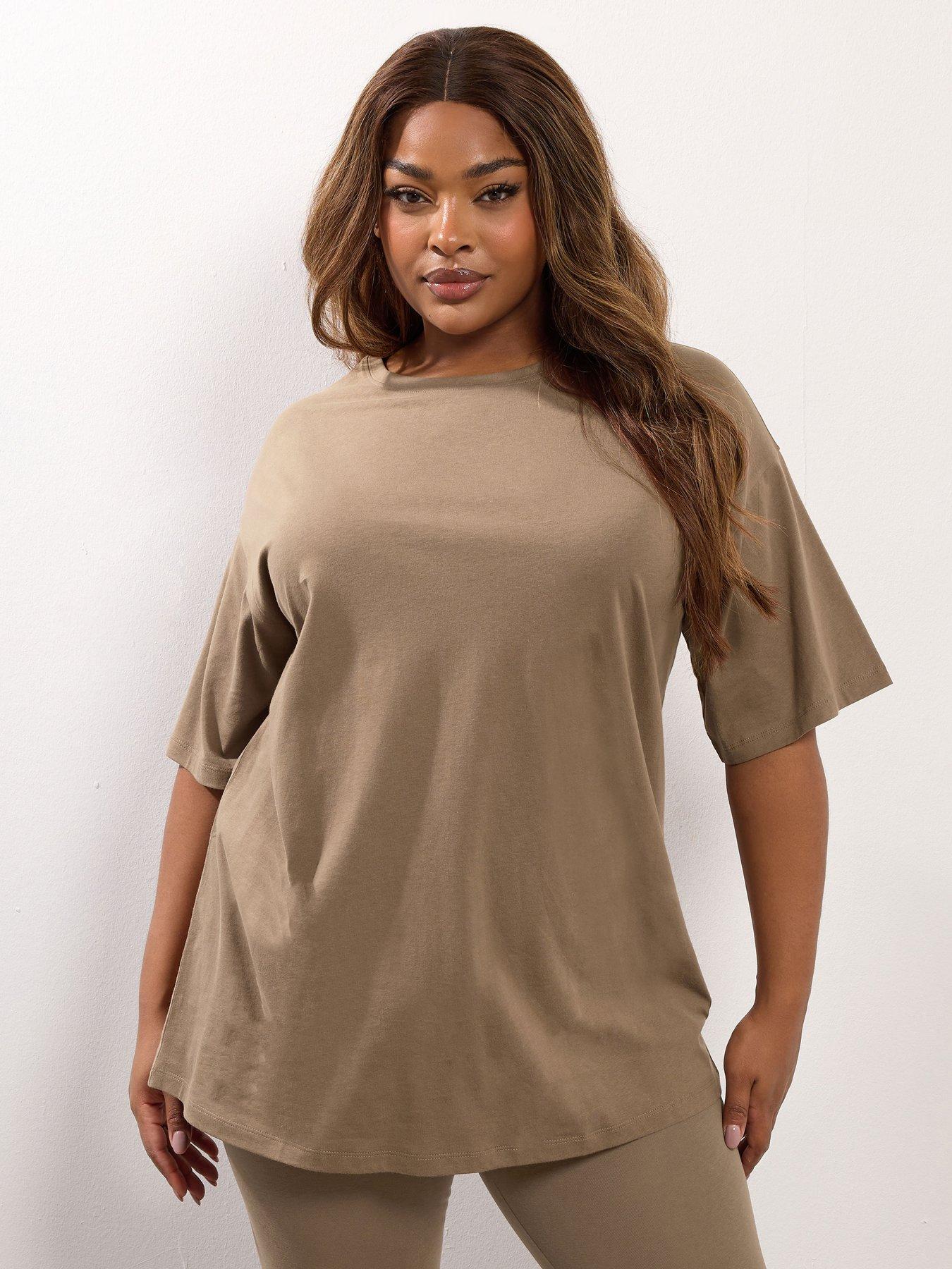 undefined Curve Relaxed Longline Tee - Natural
