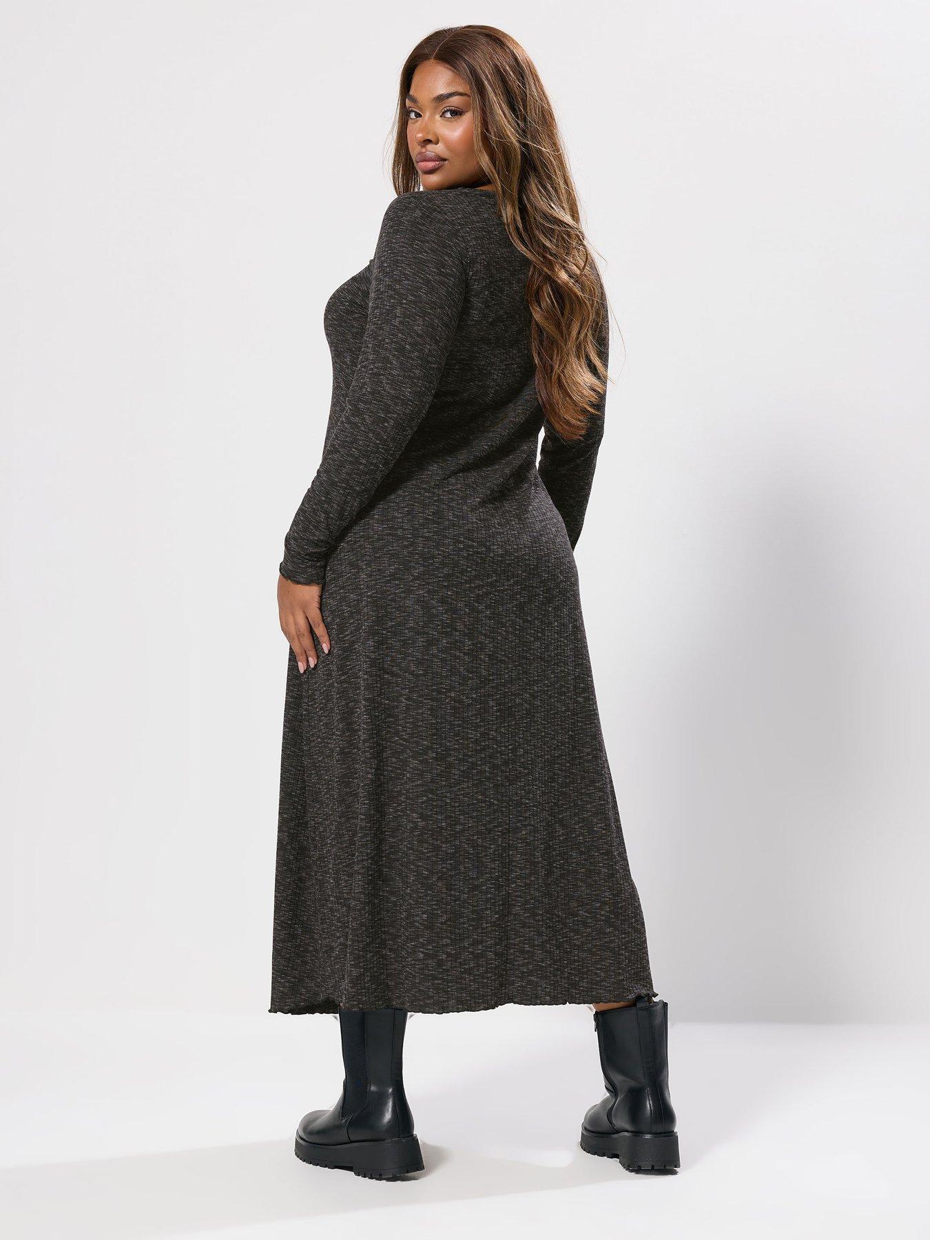  image of yours-curve-plunge-maxi-dress-grey