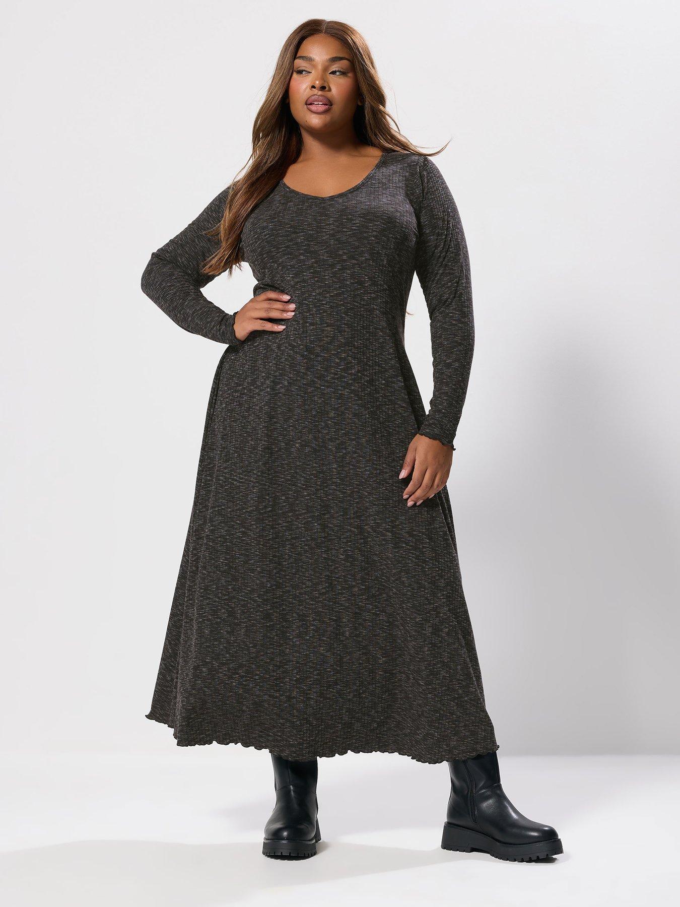 image of yours-curve-plunge-maxi-dress-grey