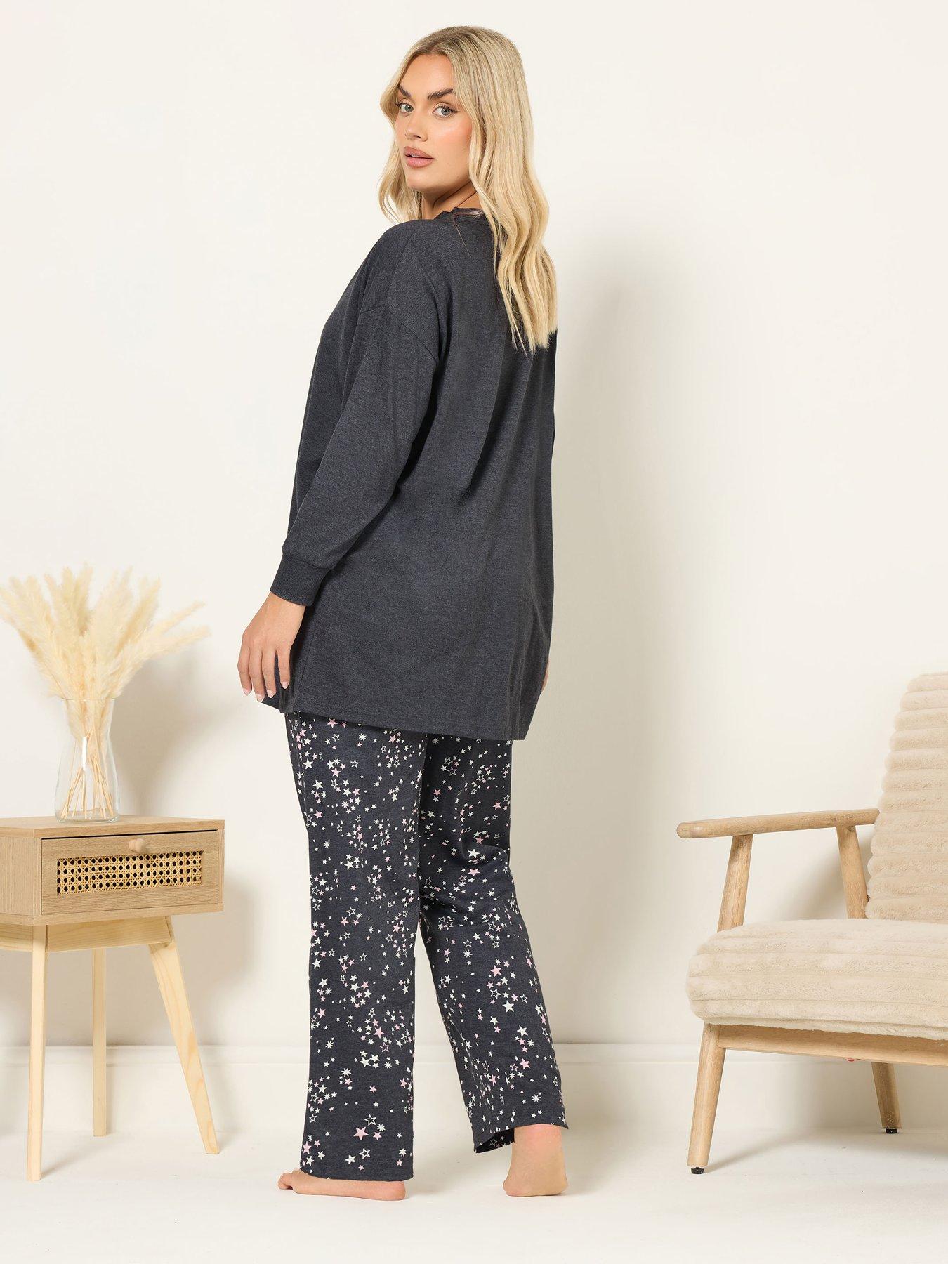  image of yours-curve-night-sky-wide-leg-pyjama-grey