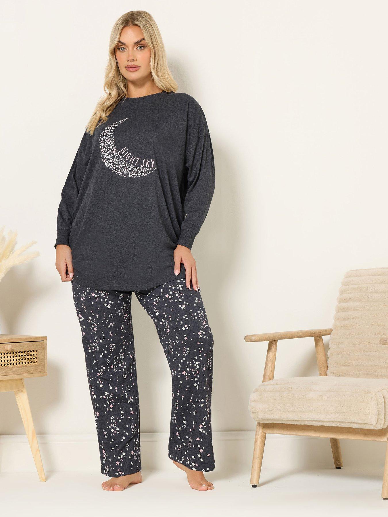  image of yours-curve-night-sky-wide-leg-pyjama-grey