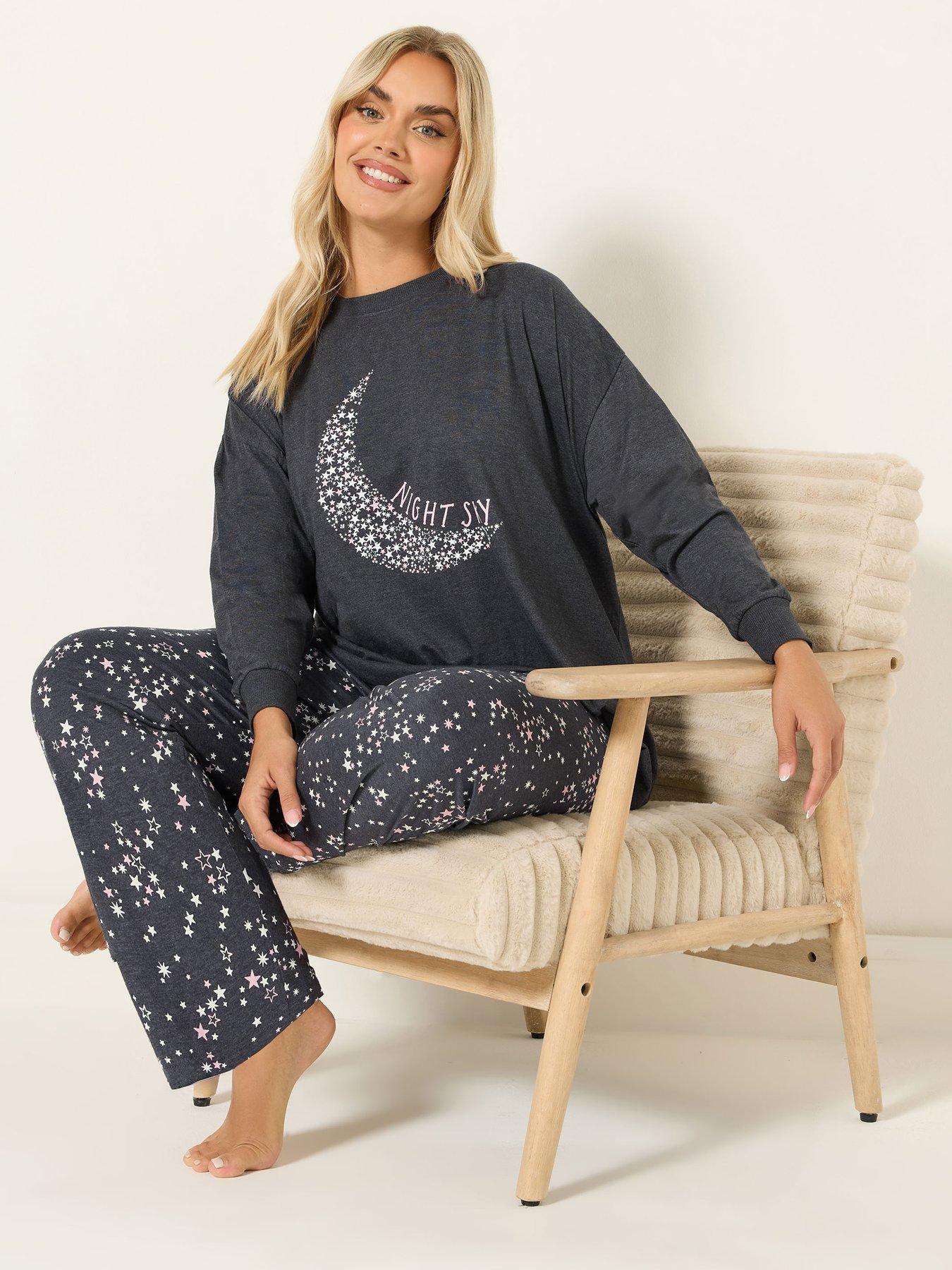  image of yours-curve-night-sky-wide-leg-pyjama-grey