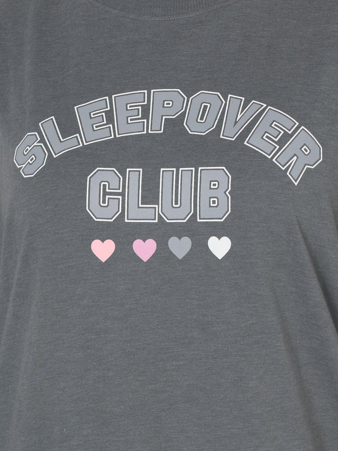 Image 4 of 4 of Yours Curve Sleepover Club Pyjama Set - Grey
