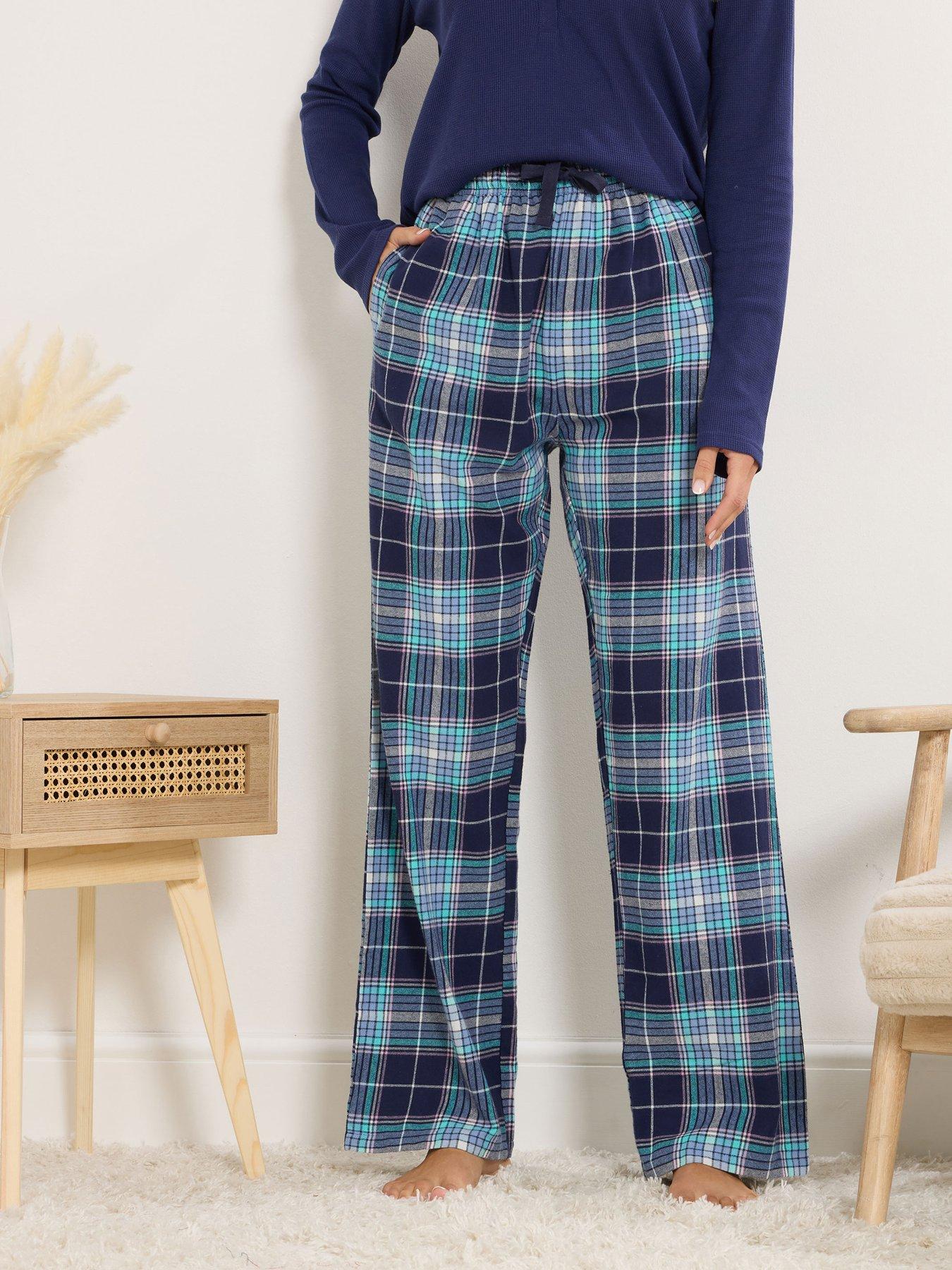 Long Tall Sally Check Pyjama Pants - Blue