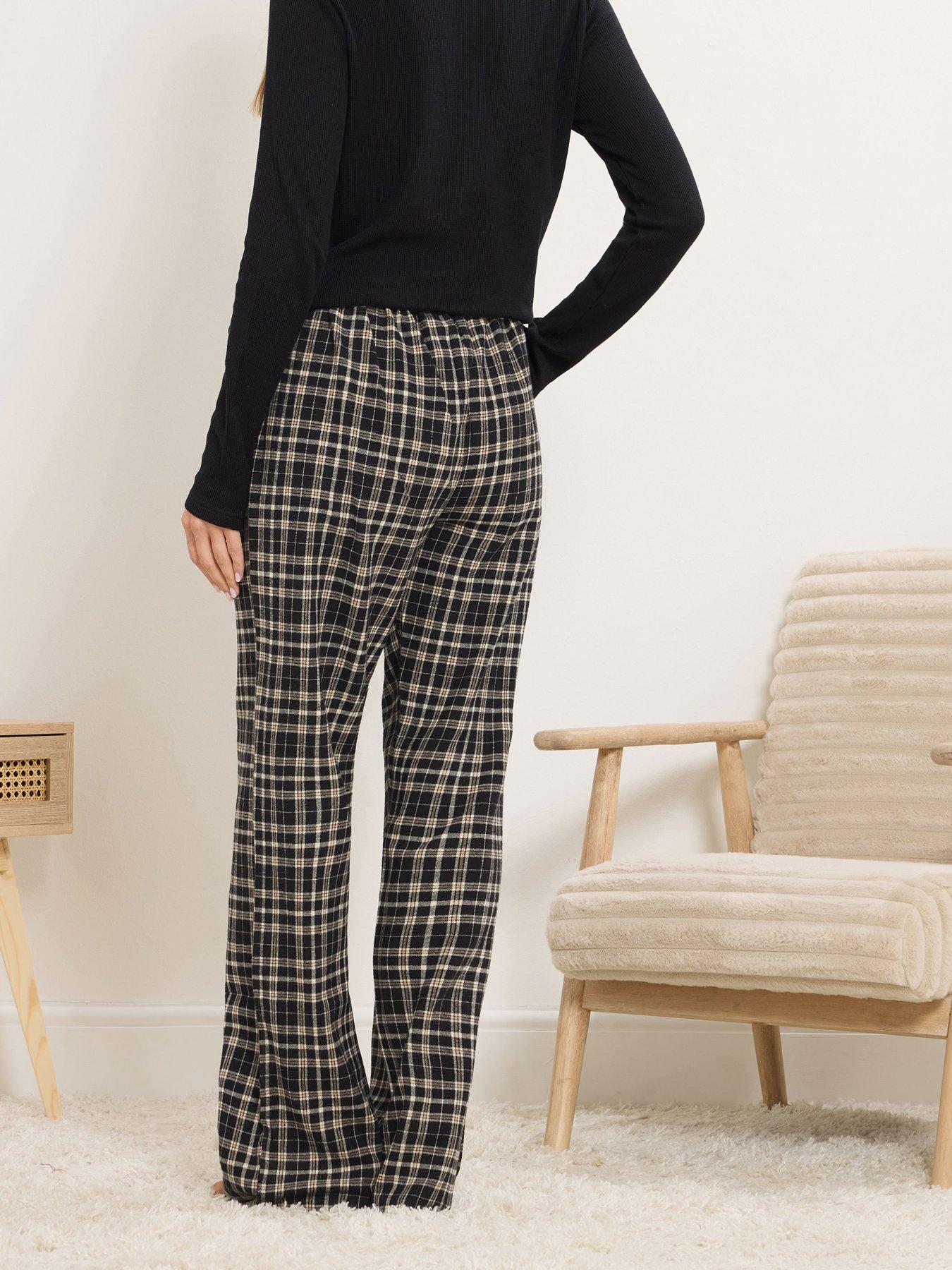  image of long-tall-sally-check-pj-pant-black