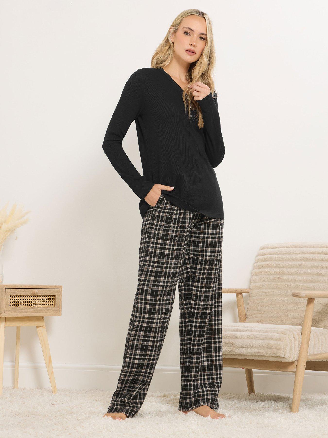  image of long-tall-sally-check-pj-pant-black