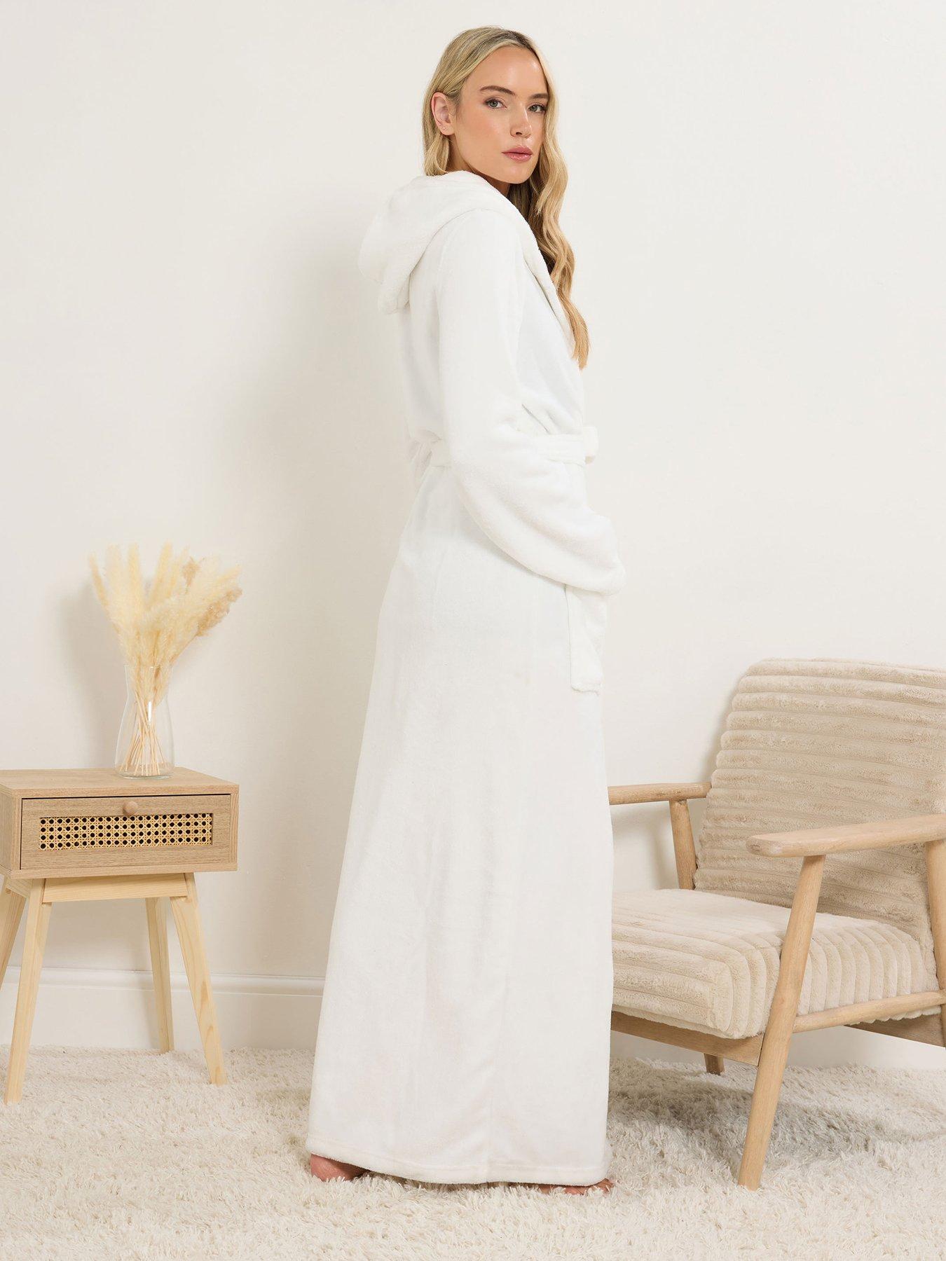  image of long-tall-sally-cotton-touch-hood-maxi-robe-white