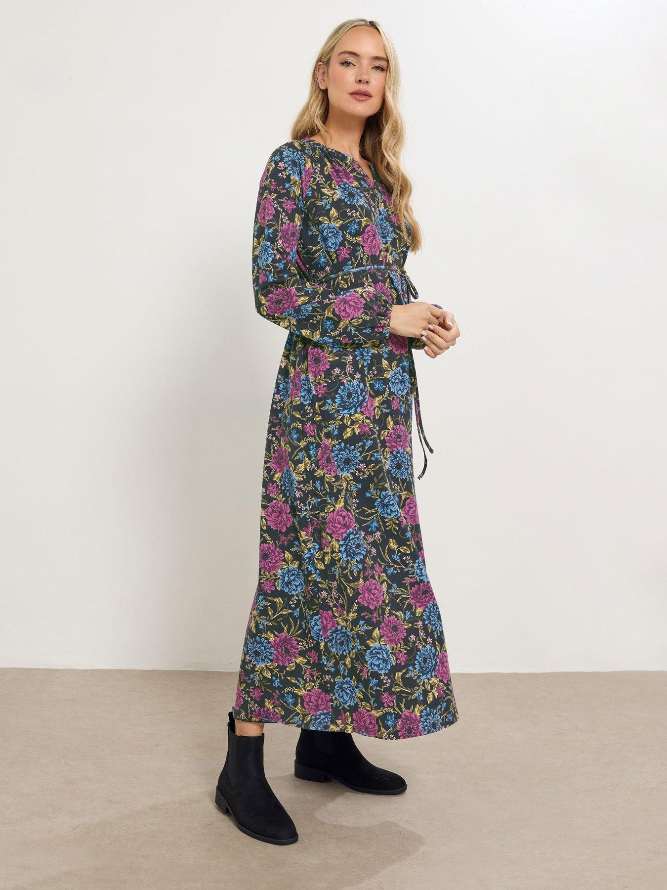 Long Tall Sally Floral Belted Maxi Dress - Black