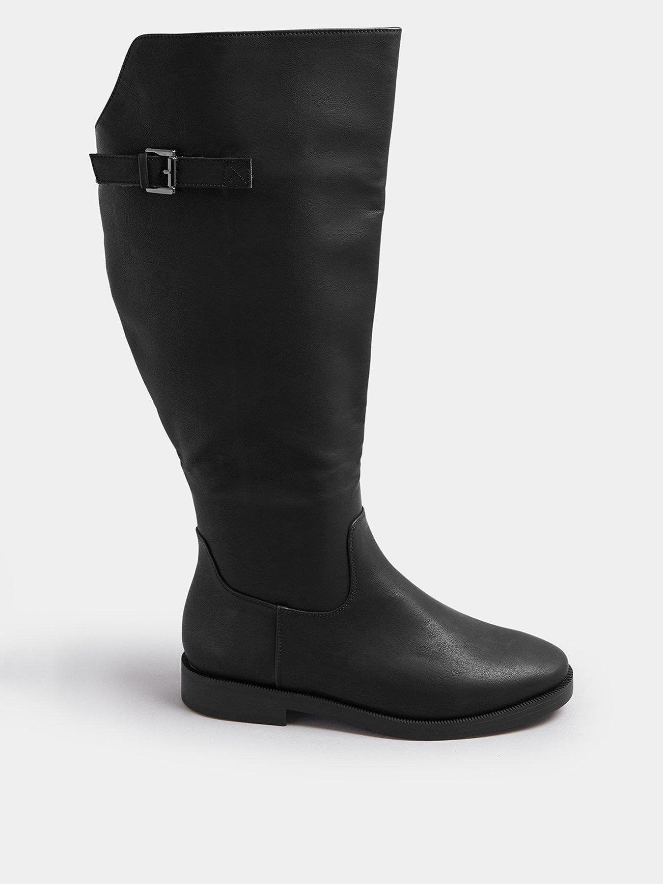 Image 1 of 4 of Yours Extra Wide Fit Metal Buckle Boot - Black