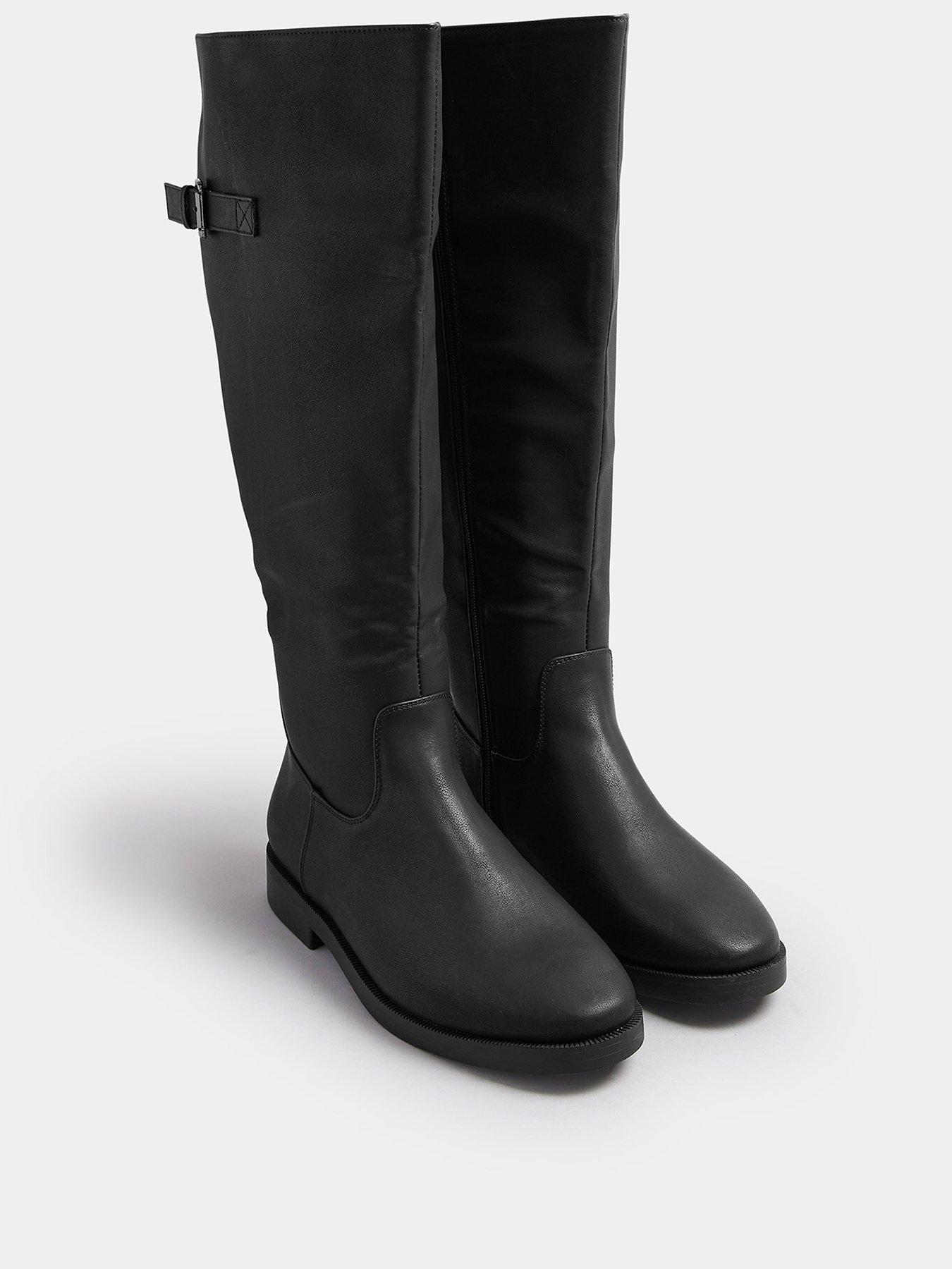 Image 2 of 4 of Yours Extra Wide Fit Metal Buckle Boot - Black