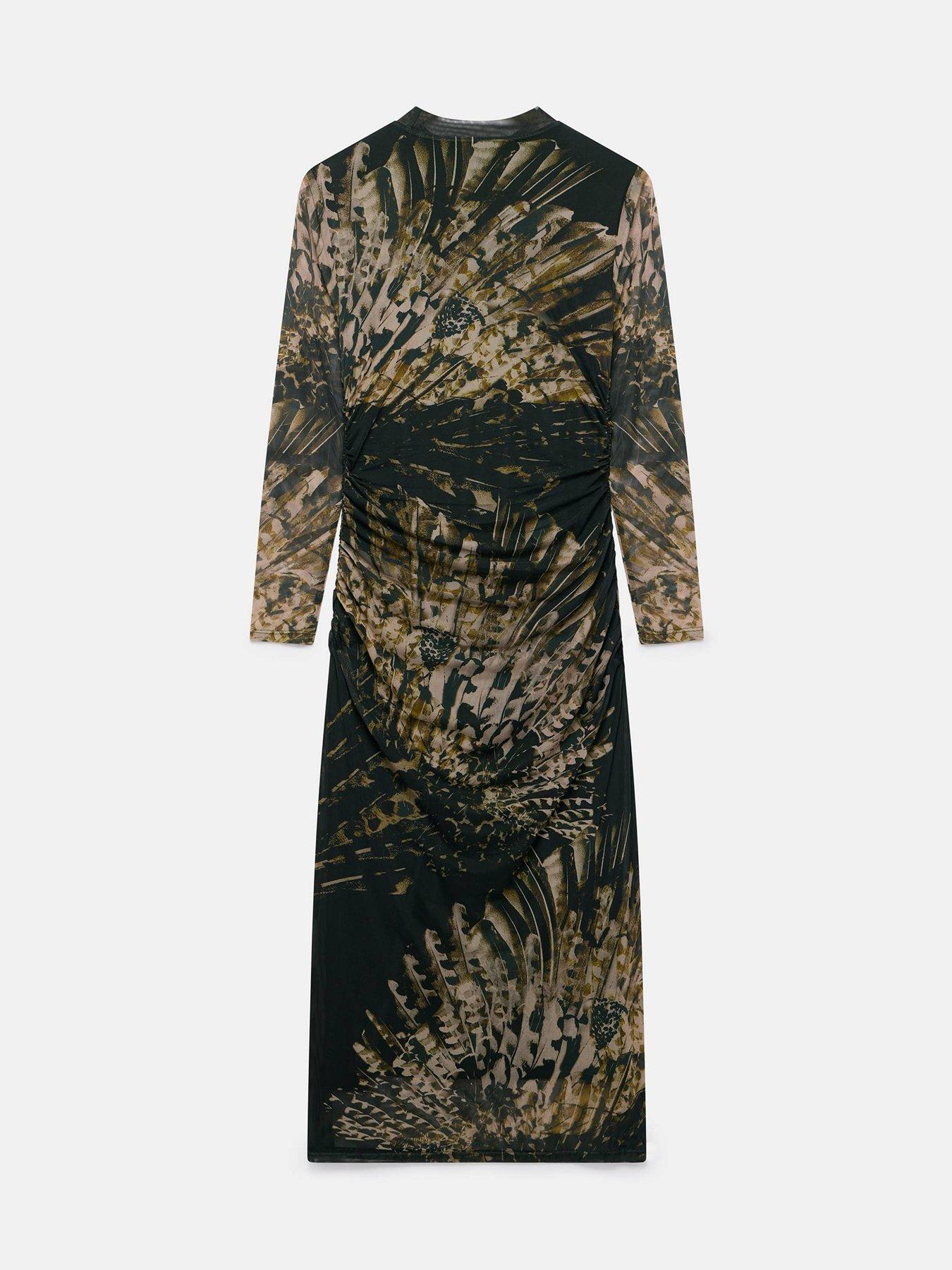 Image 6 of 6 of Mint Velvet Abstract Print Mesh Midi Dress