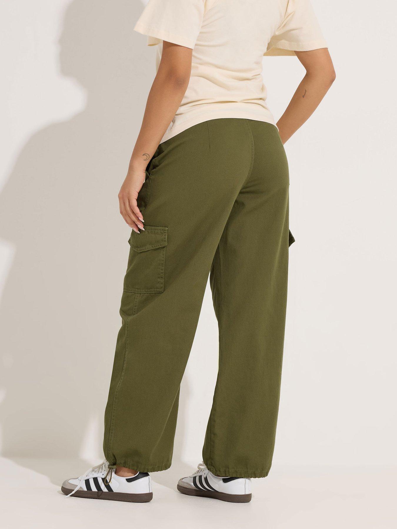 Image 2 of 5 of PixieGirl Petite Cuffed Cargo Trouser - Green