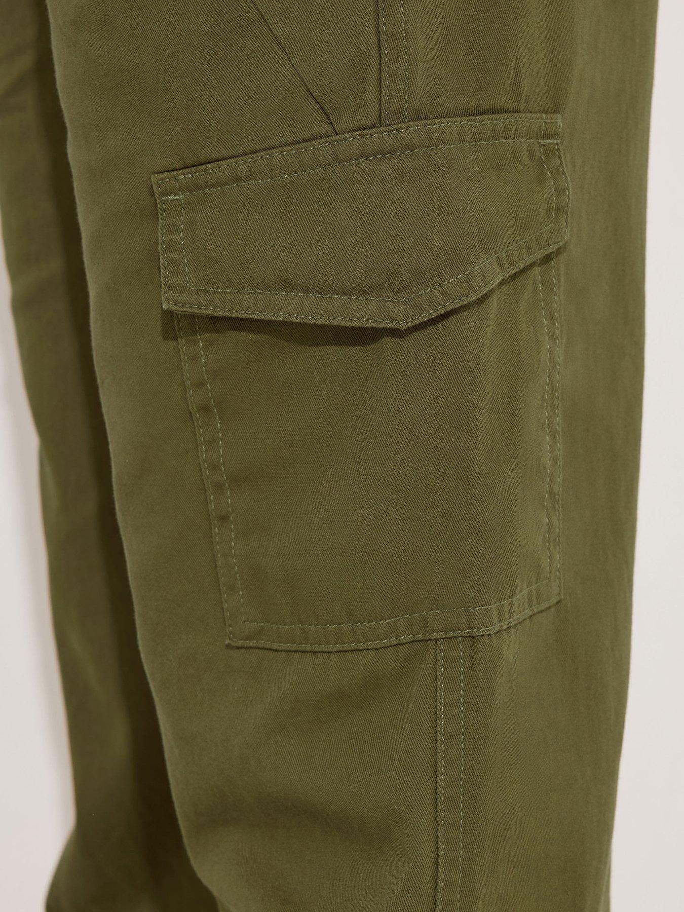 Image 4 of 5 of PixieGirl Petite Cuffed Cargo Trouser - Green