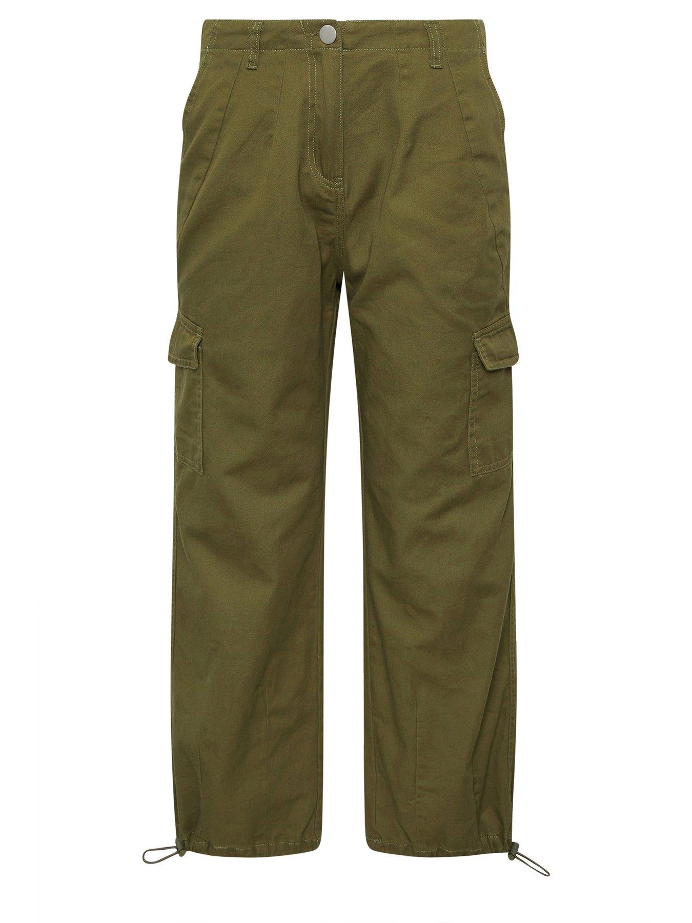 Image 5 of 5 of PixieGirl Petite Cuffed Cargo Trouser - Green