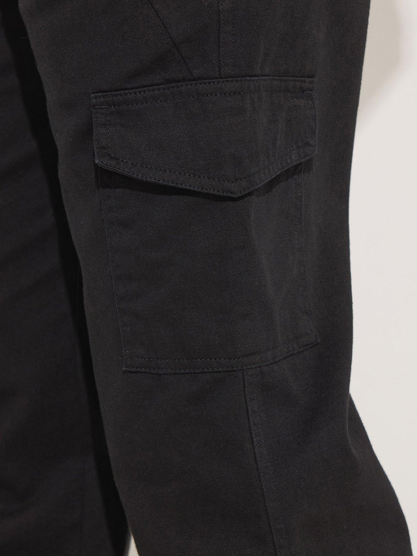 Image 4 of 5 of PixieGirl Petite Cuffed Cargo Trouser - Black
