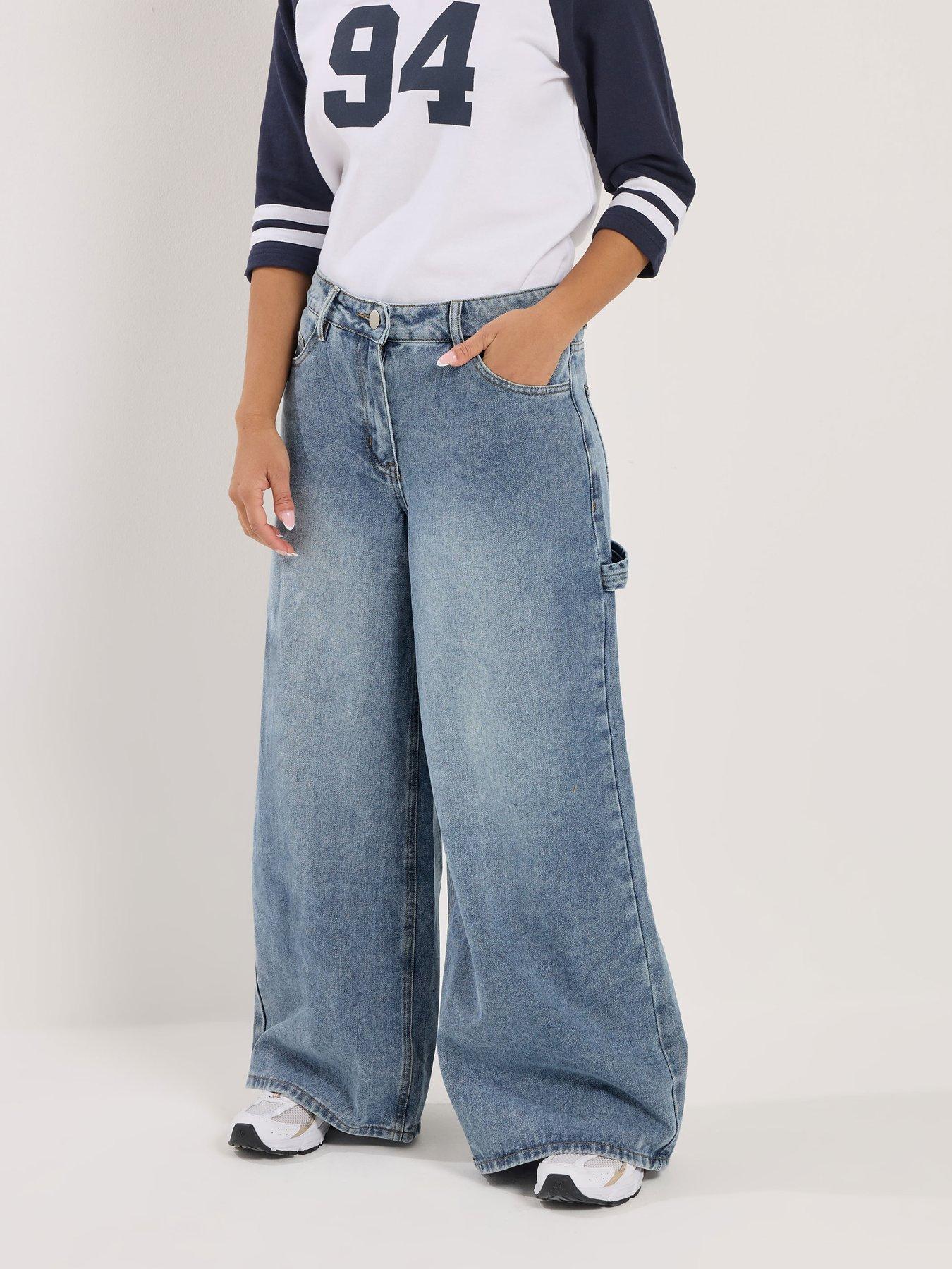 Image 1 of 5 of PixieGirl Petite Carpenter Wide Leg Jean