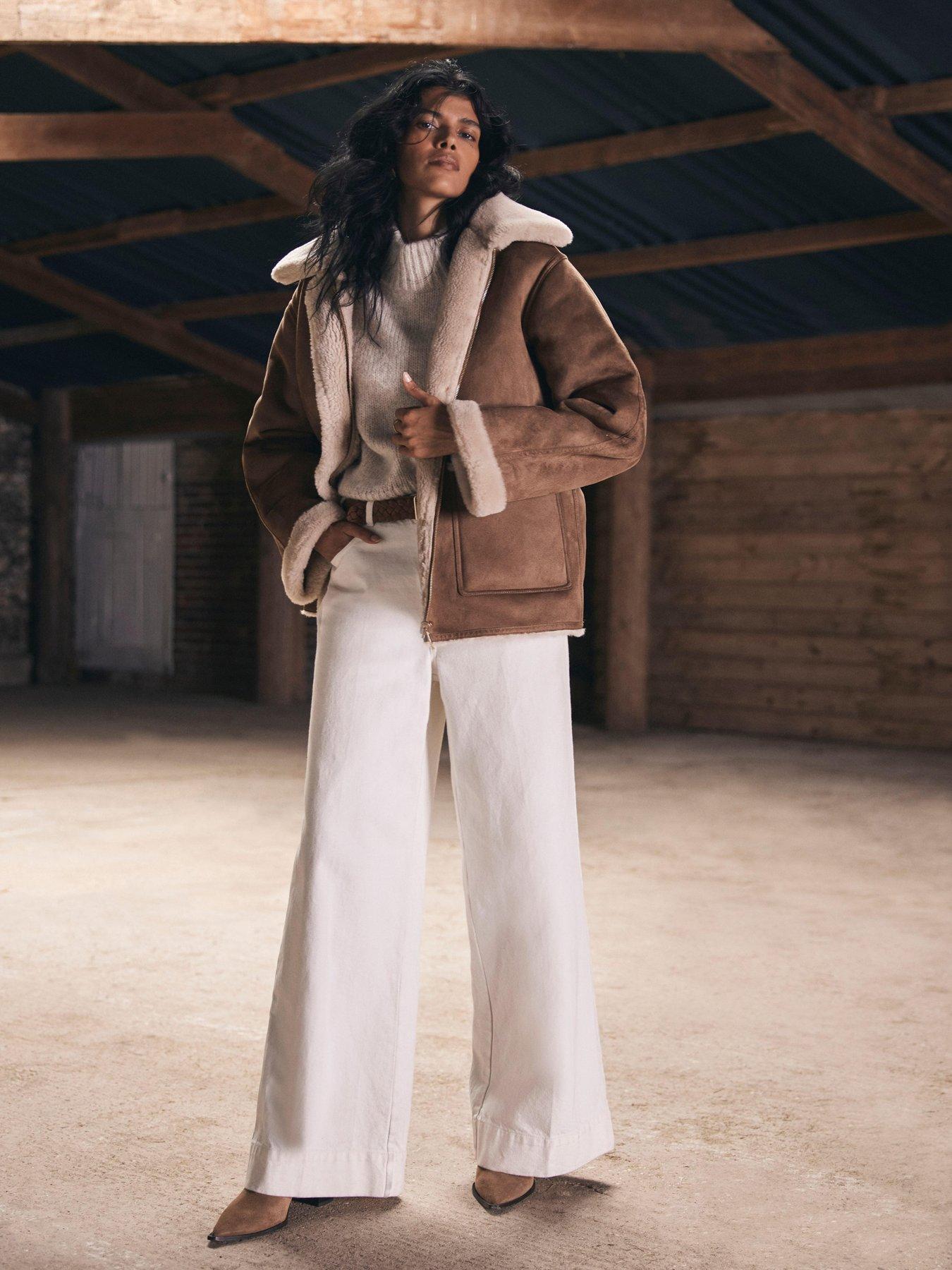 Mint Velvet Tan Reversible Aviator Jacket - Brown