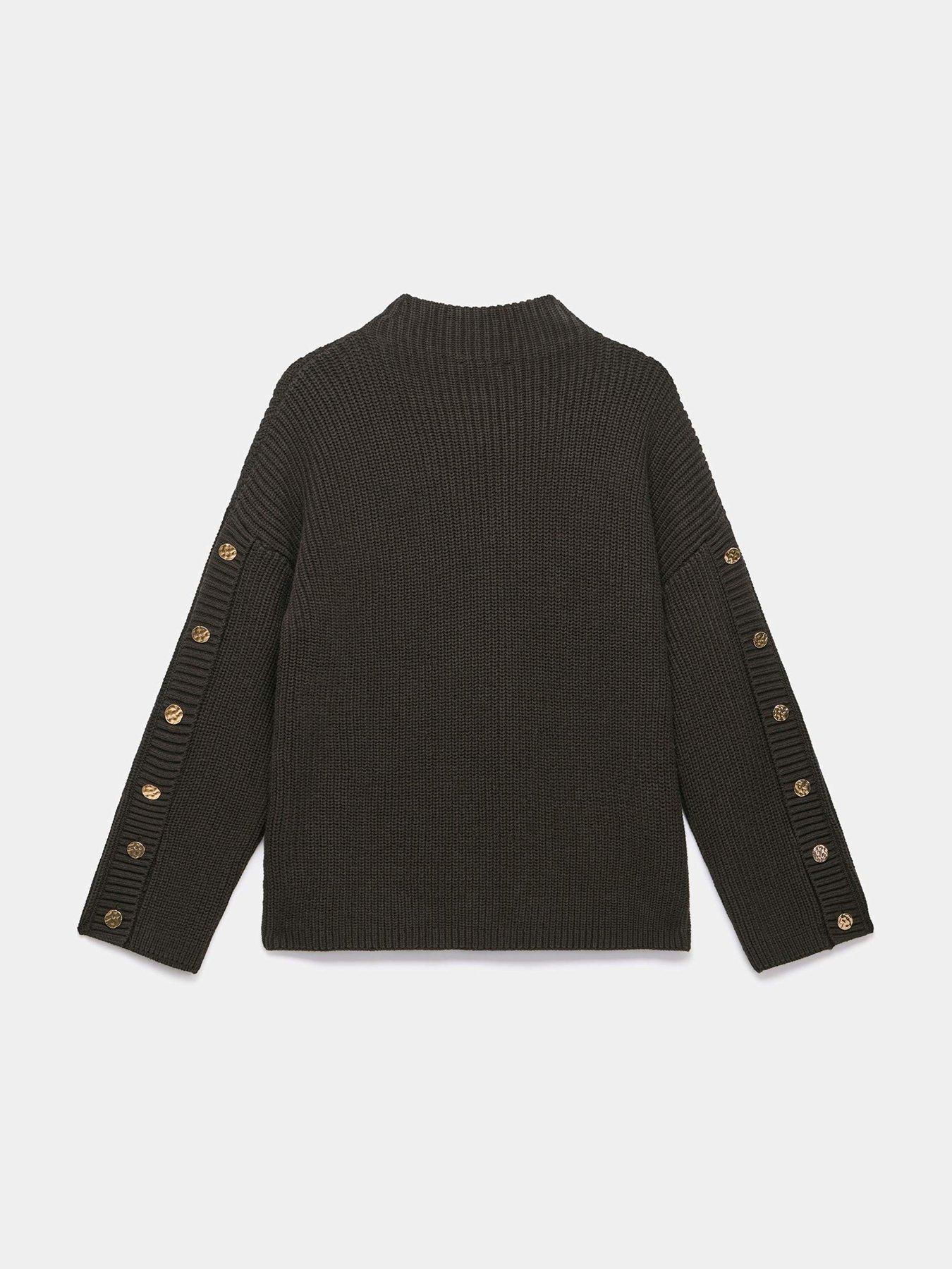Image 6 of 6 of Mint Velvet Button Detail Jumper - Brown