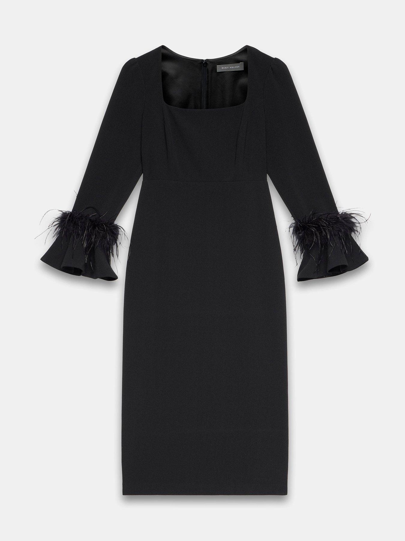 Image 5 of 6 of Mint Velvet Feather Cuff Midi Dress