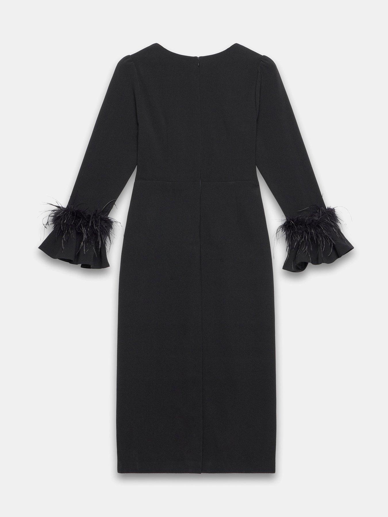 Image 6 of 6 of Mint Velvet Feather Cuff Midi Dress