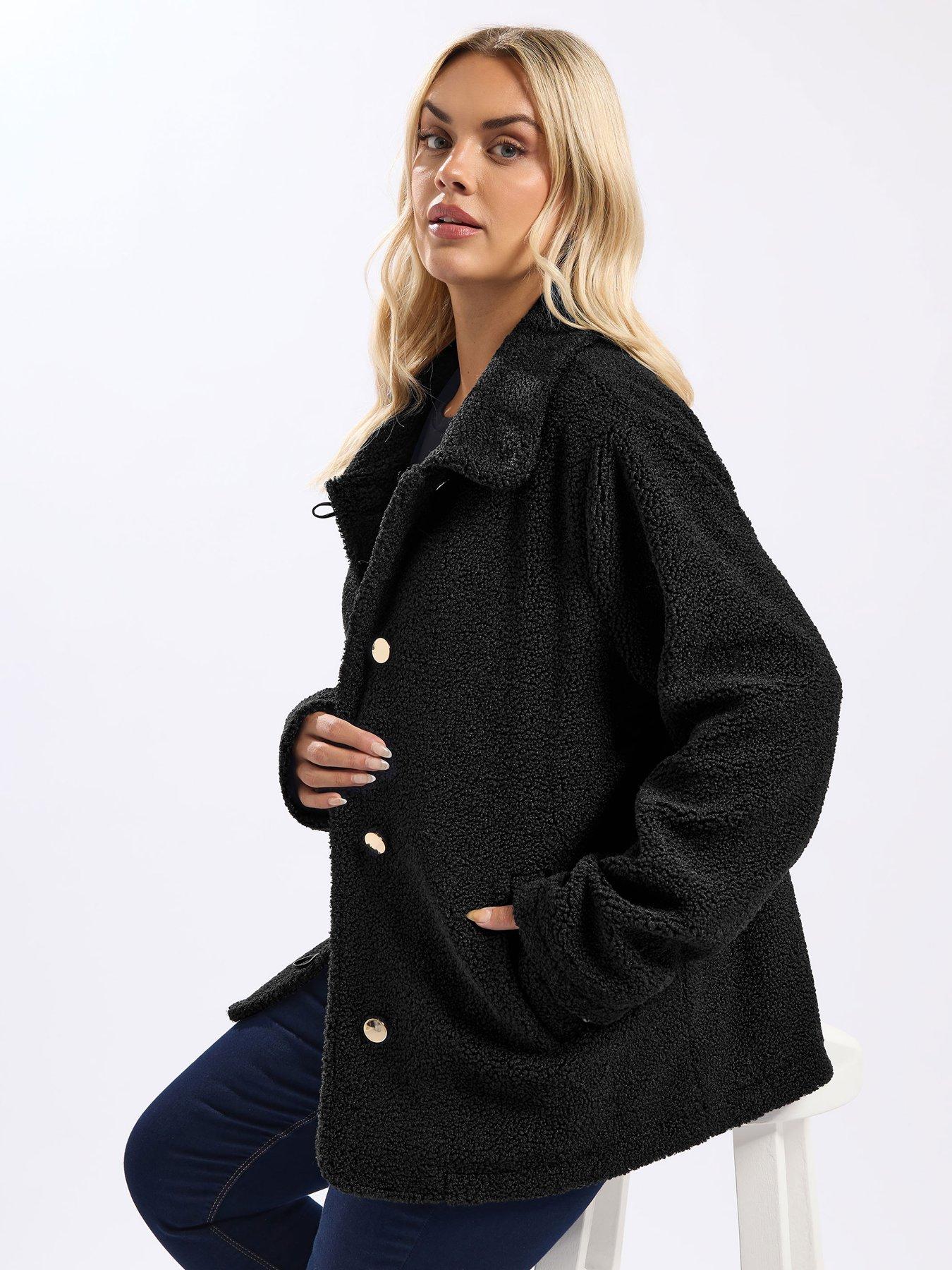 Image 1 of 4 of Yours Curve Midi Borg Fleece - Black