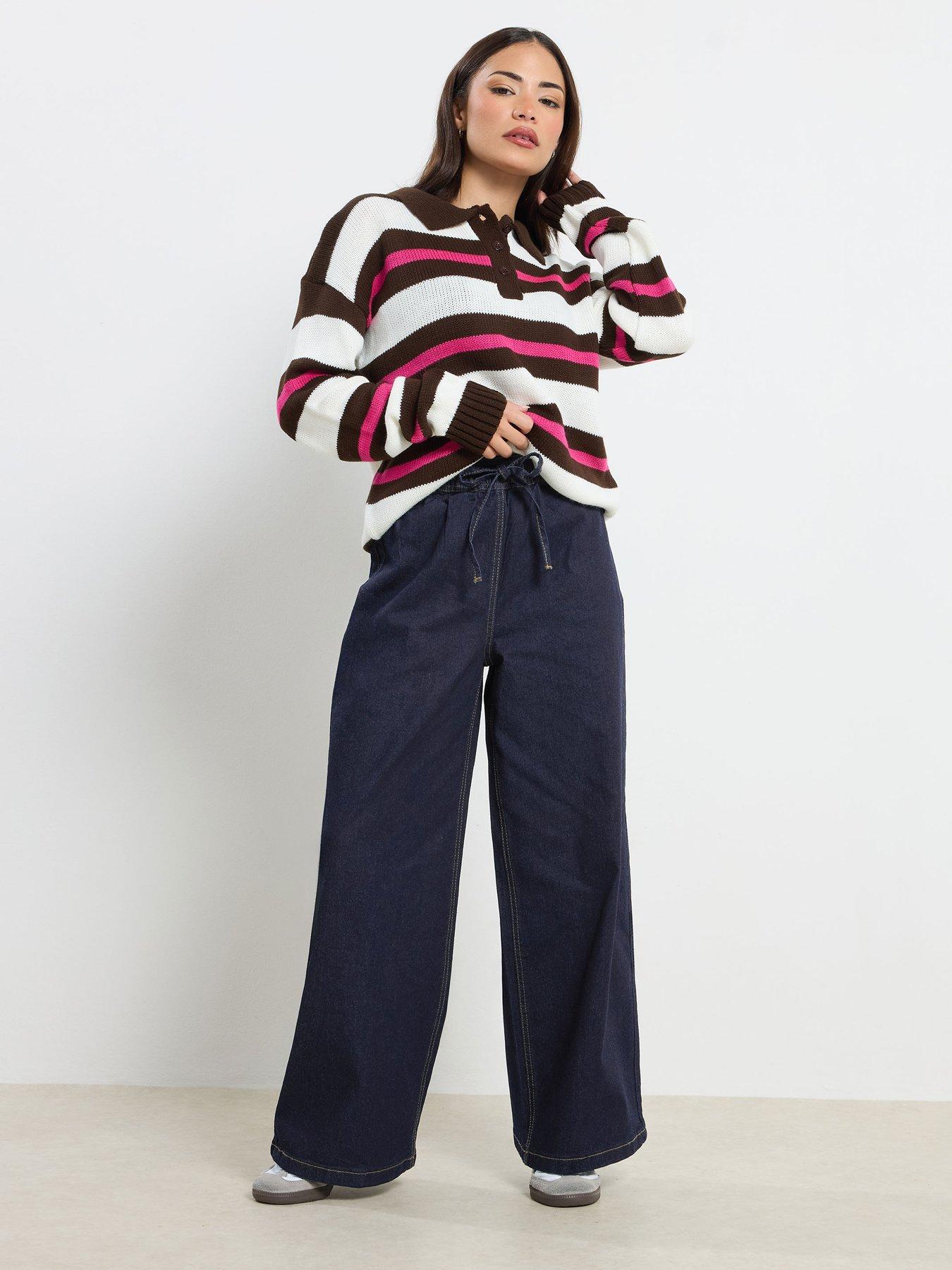 Image 1 of 4 of PixieGirl Petite Pull On Wide Leg Jean