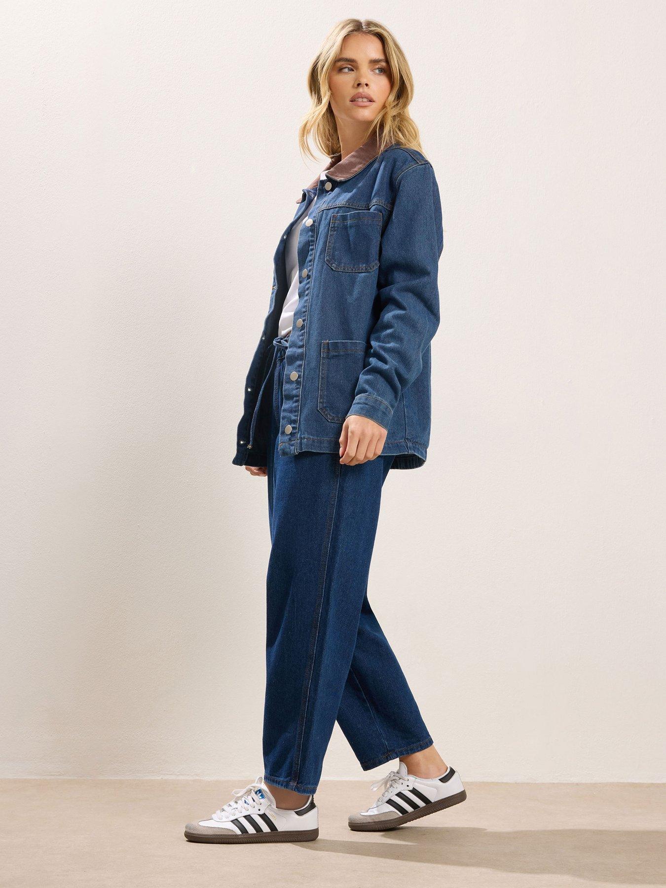  image of pixiegirl-petite-contrast-collar-shacket