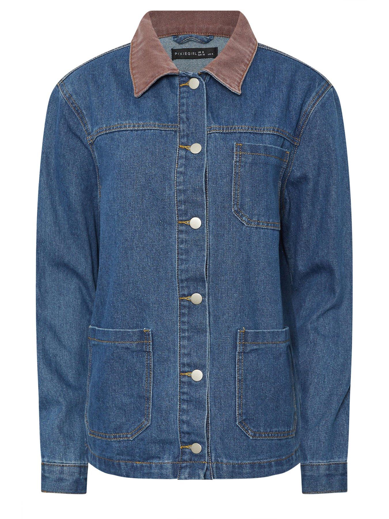  image of pixiegirl-petite-contrast-collar-shacket