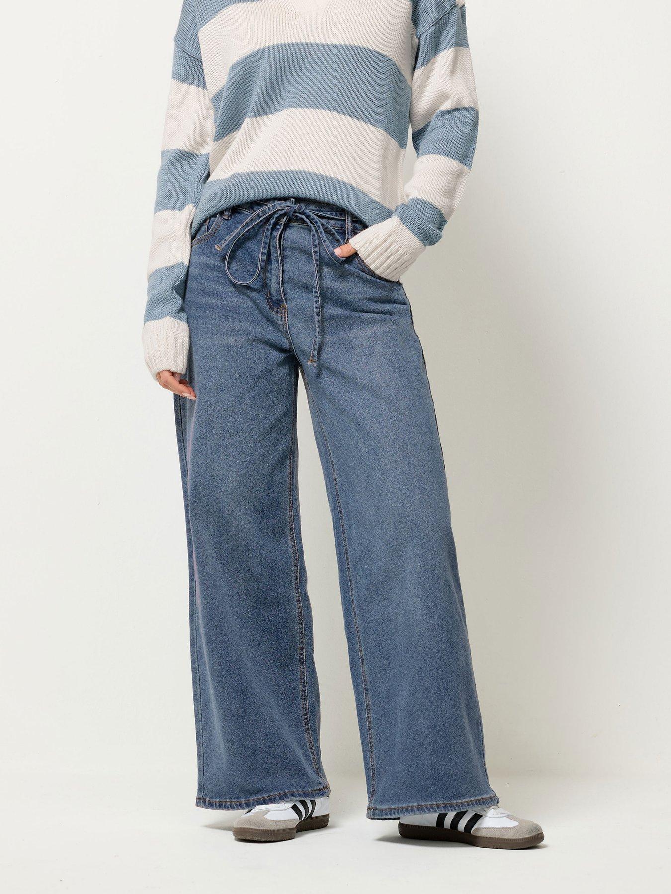 PixieGirl Petite Stretch Wide Leg Jean - Blue