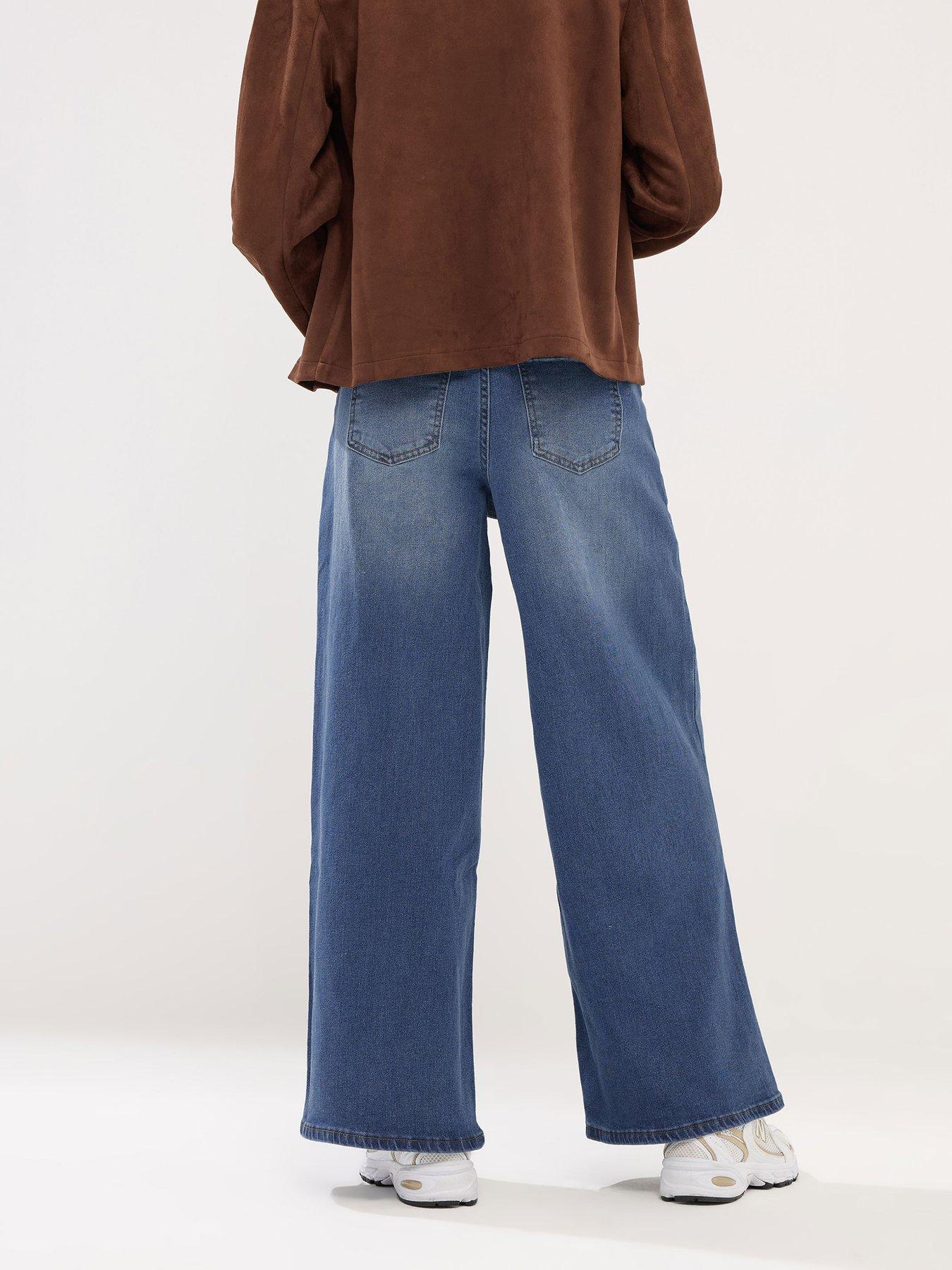 Image 2 of 4 of PixieGirl Petite Stretch Palazzo Jeans - Blue
