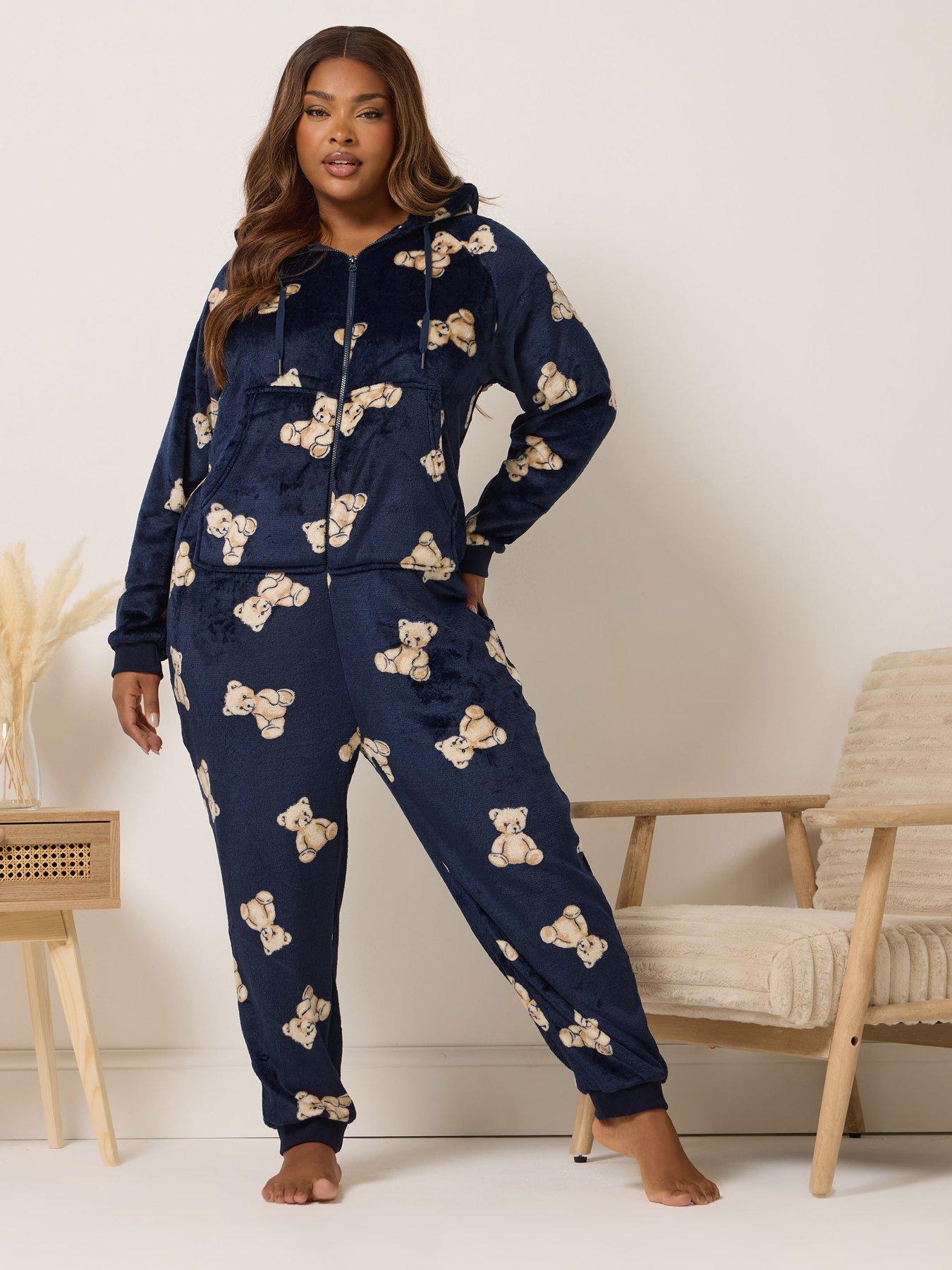 Image 1 of 4 of Yours Curve Teddy Bear All-In-One - Blue